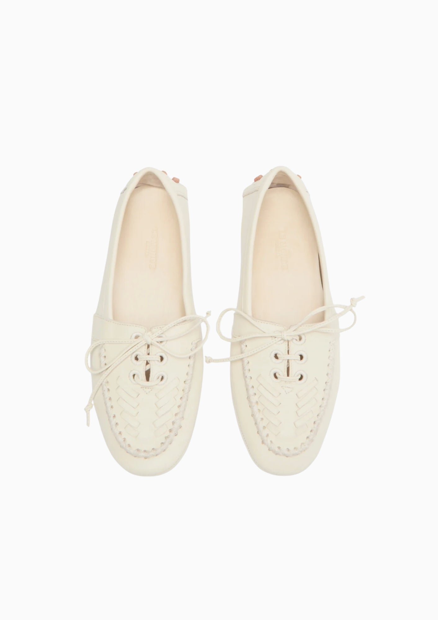 Driver Moccasin | Ecru Leather Embroidered