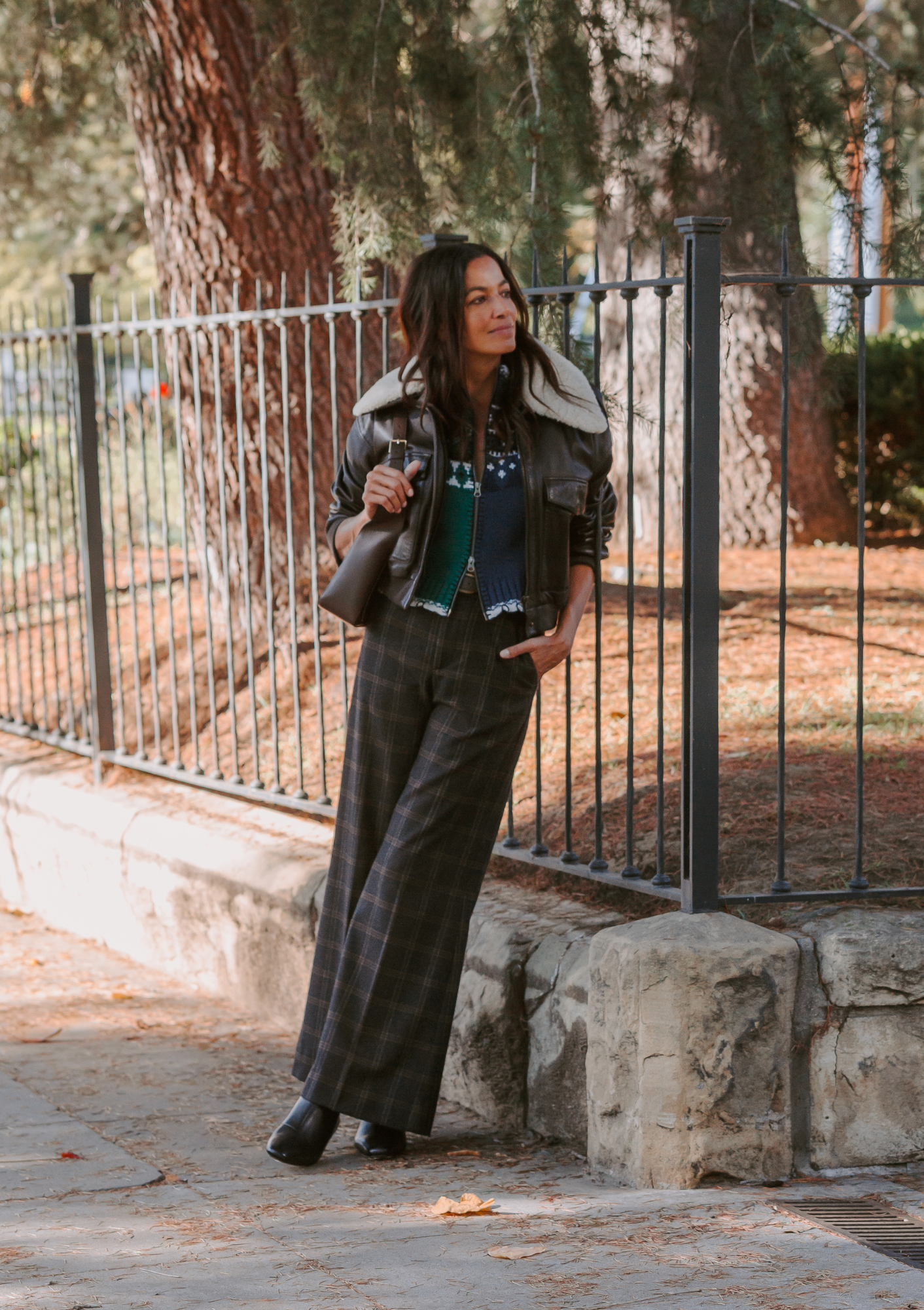 Monroe Wool Plaid Belted High Waisted Pant | Multi