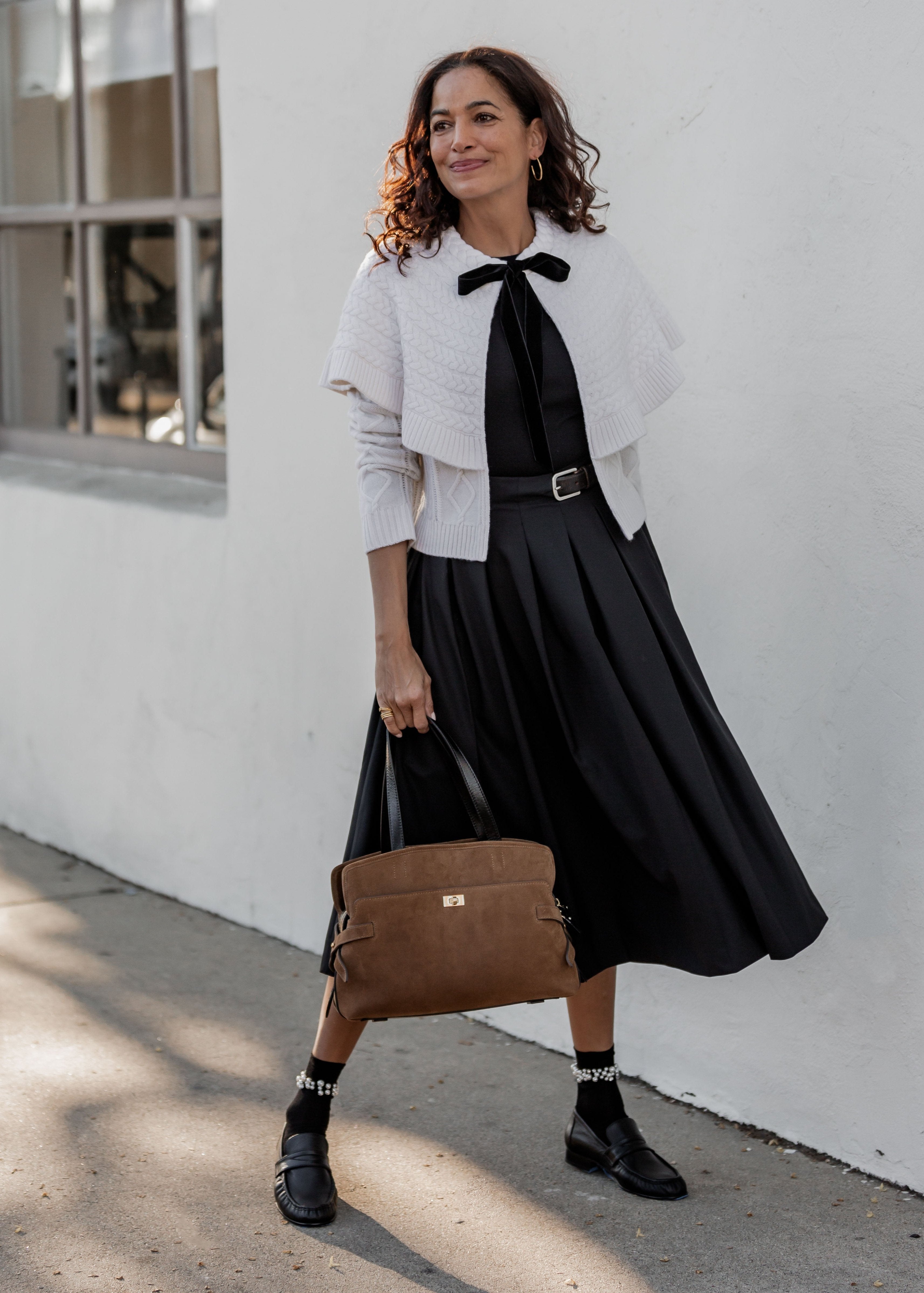 Wilson Shoulder Bag | Sepia Corduroy Suede