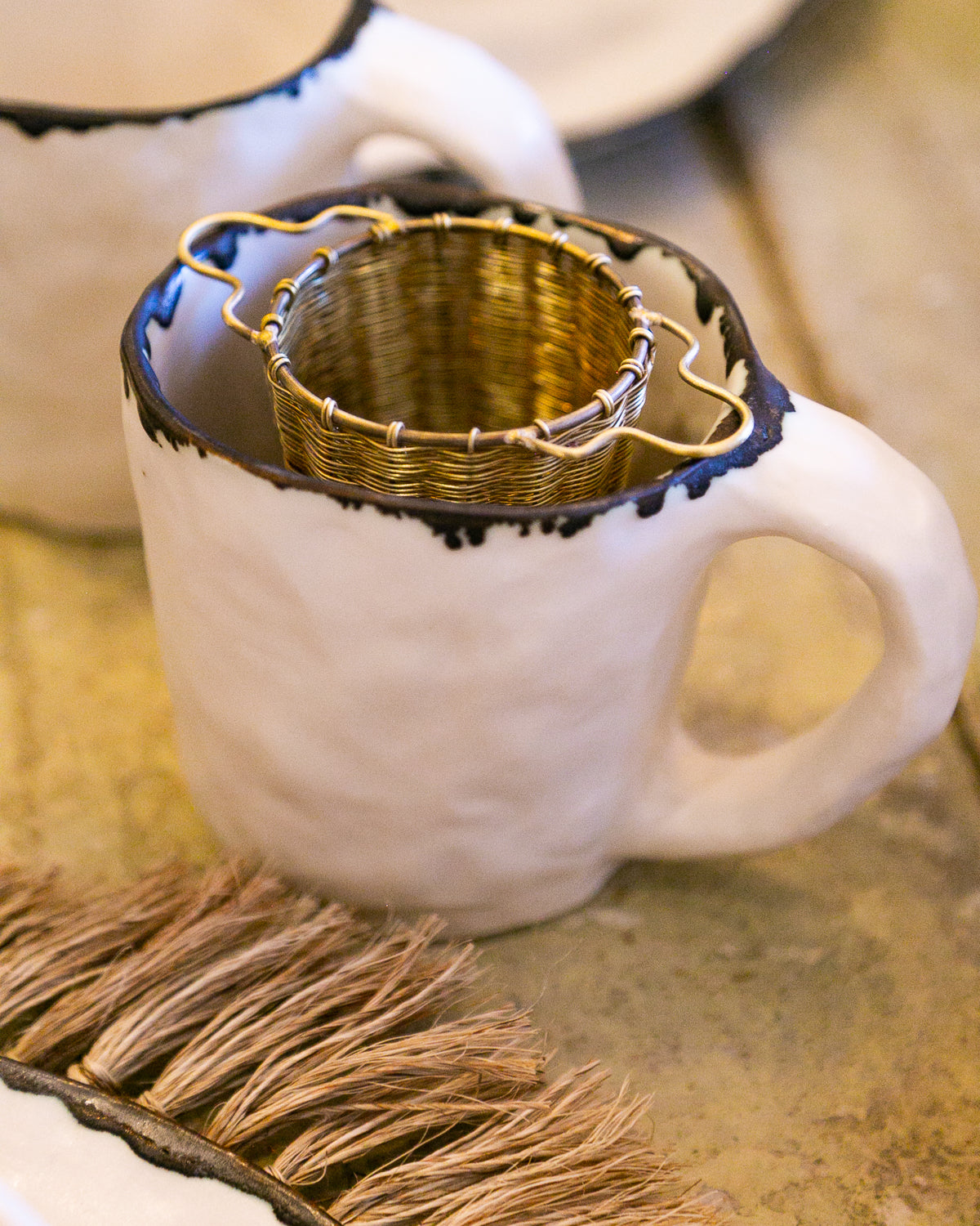 Handwoven Brass Strainer