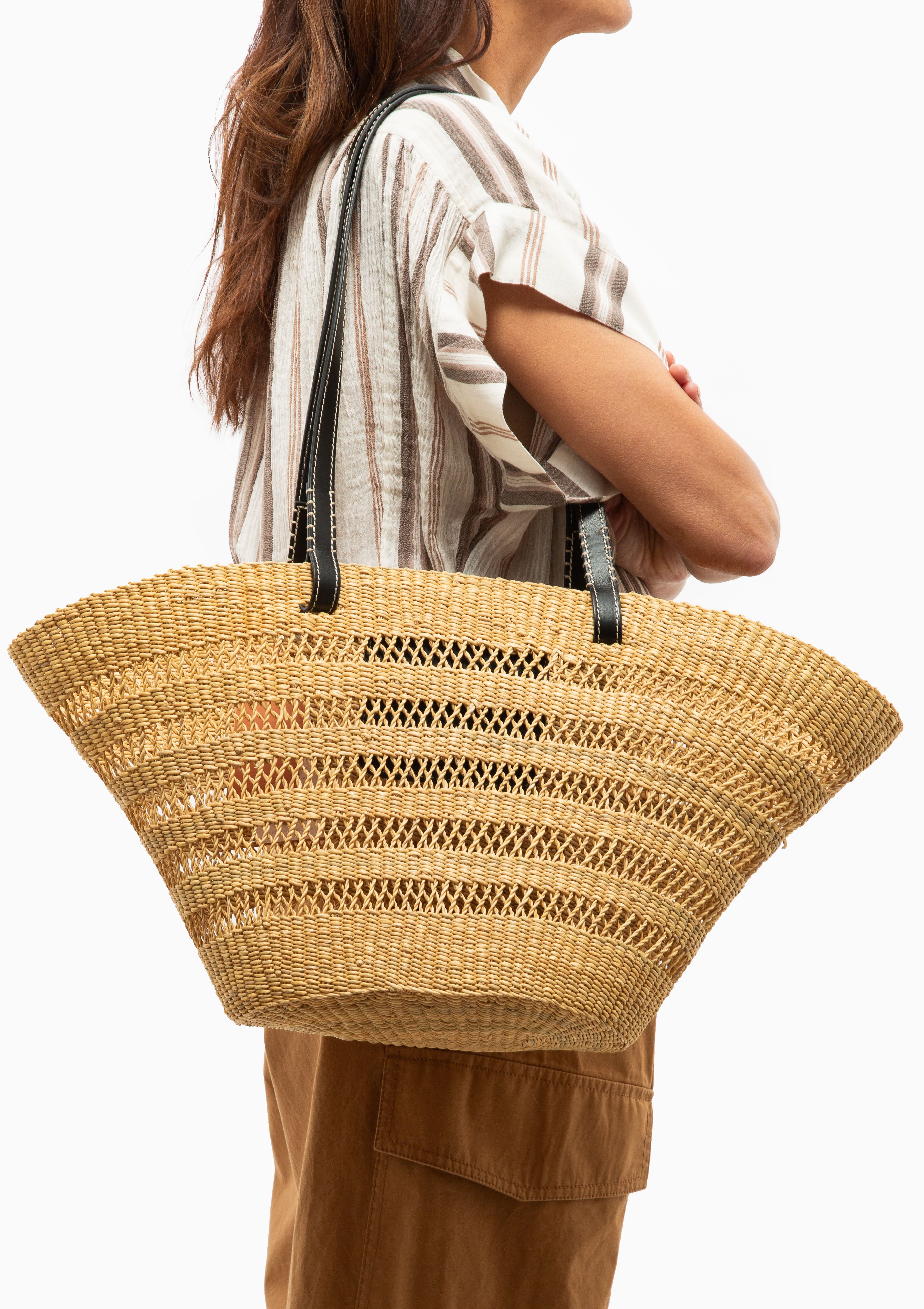 Elephant Grass Basket | Noir