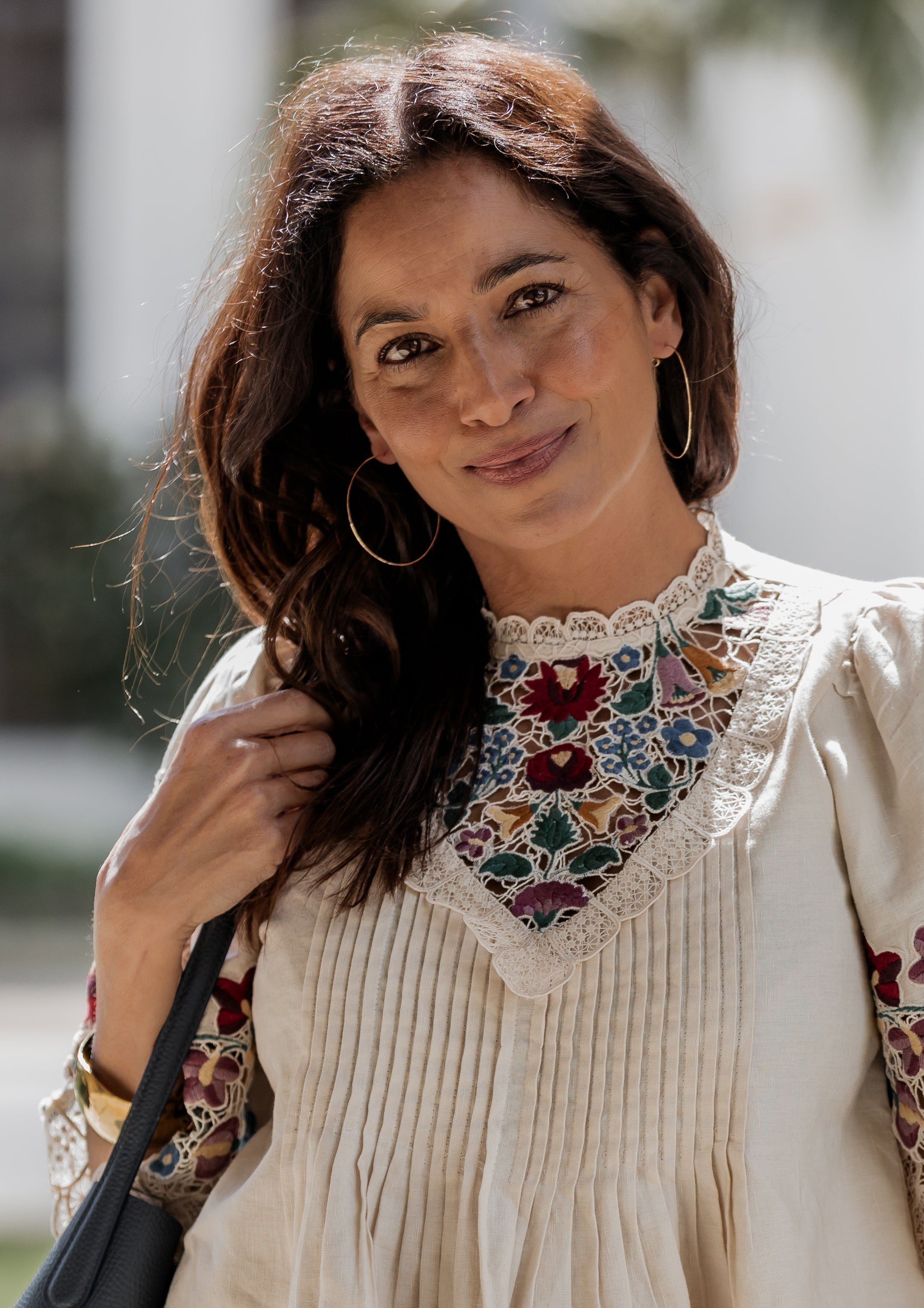 14K Hammered Hoops | Large