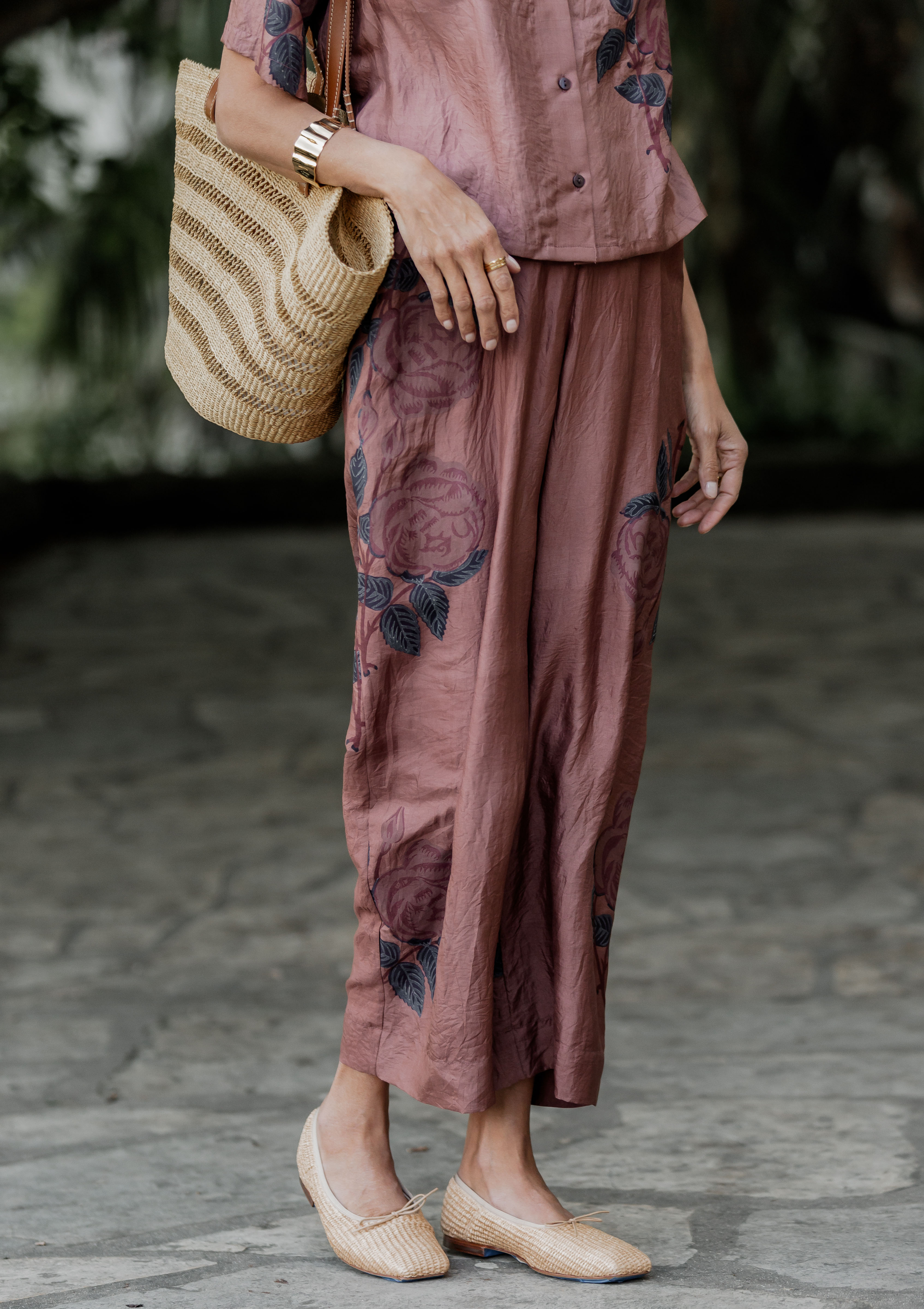 Square Toe Ballerina | Natural Raffia