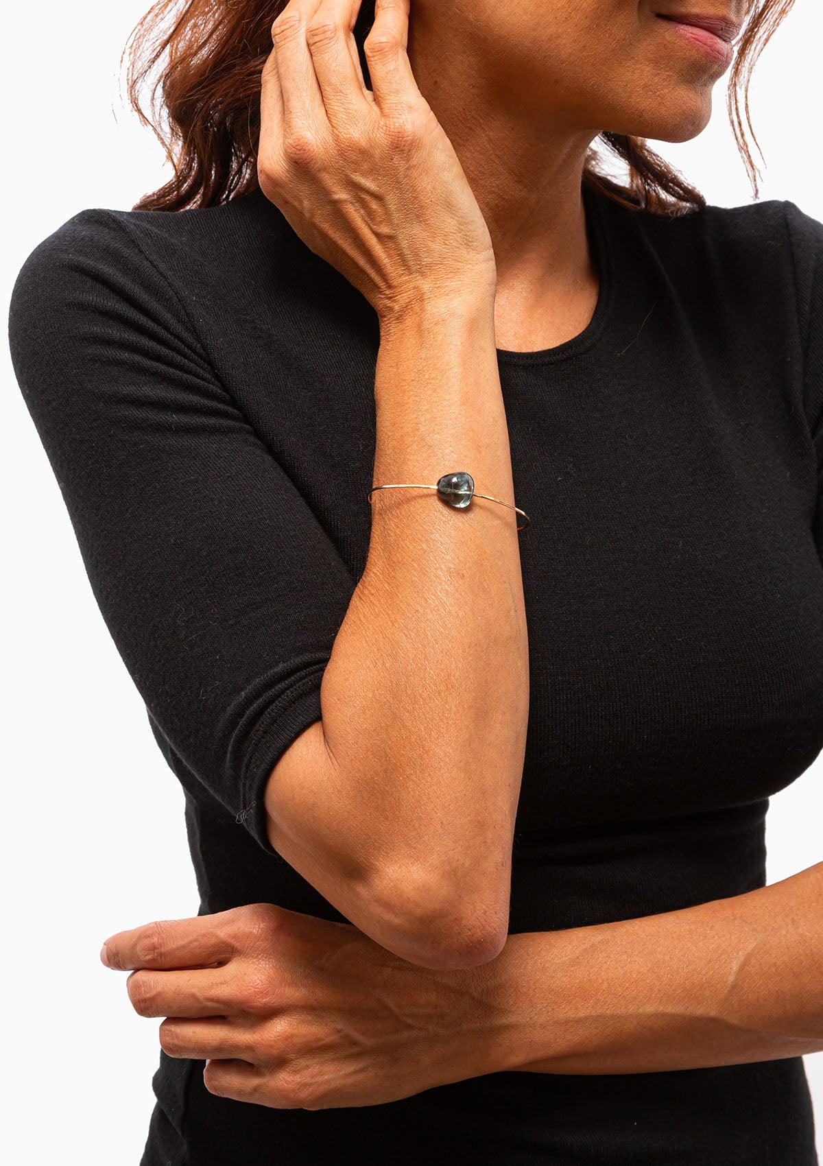 Stone Cuff | Moss Aquamarine | Large