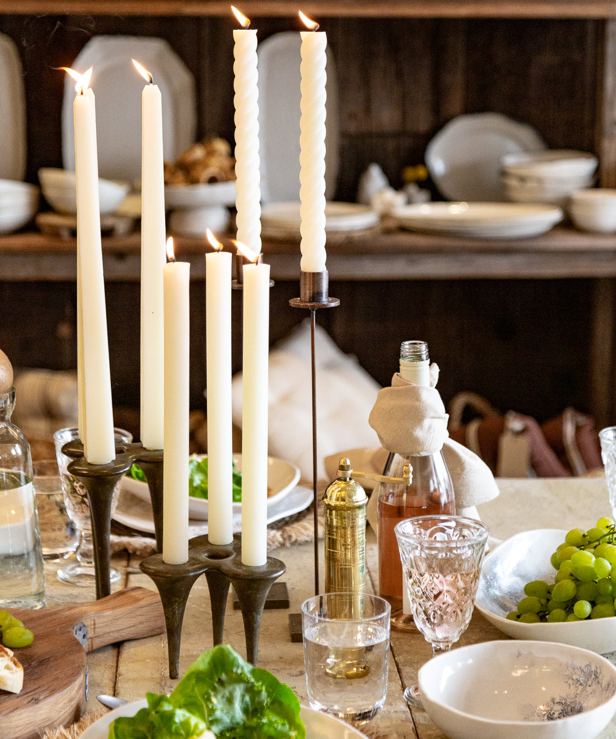 Church Candles Pair 12" | Cream