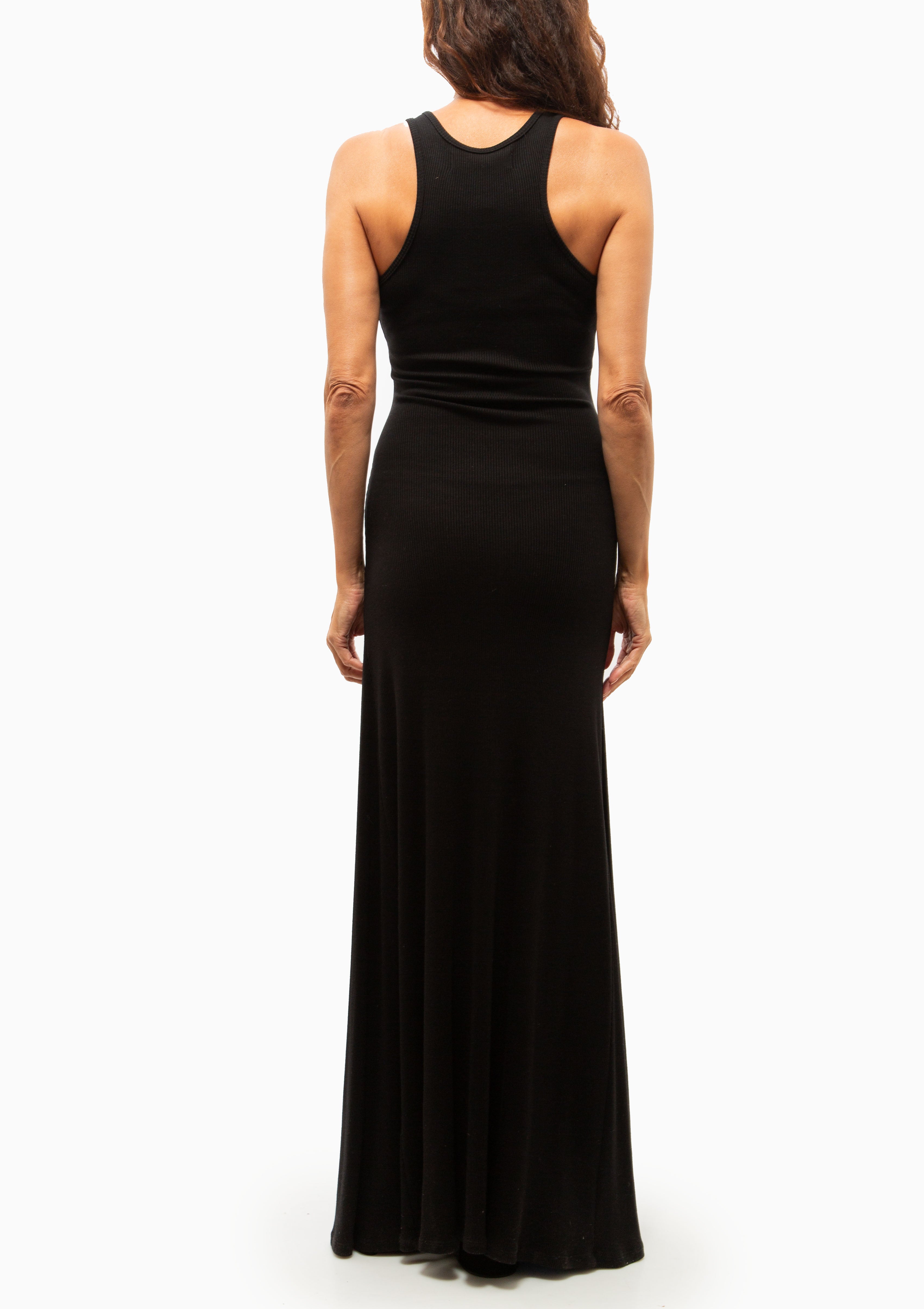 Rib Tank Maxi Dress | Black