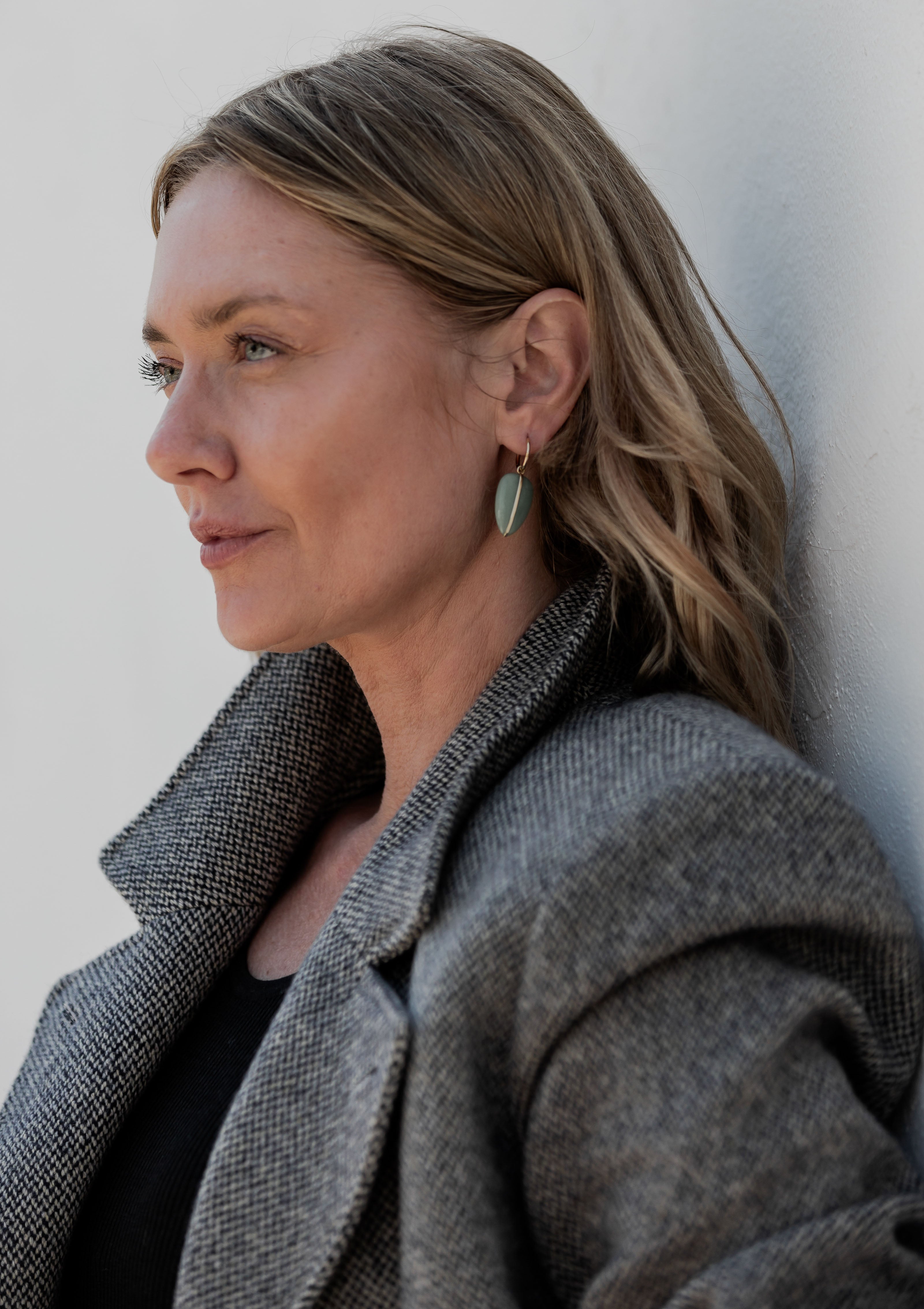 14K Large Pebble Earrings | Aventurine