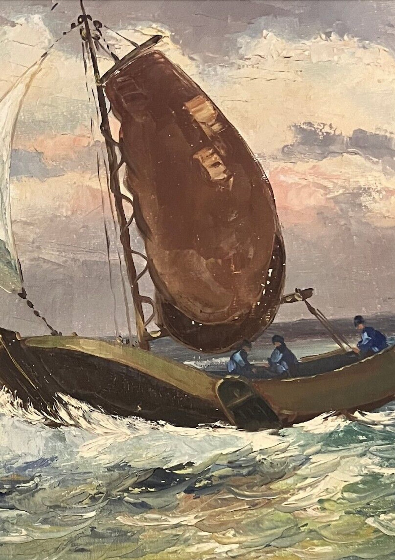 Antique Dutch Seascape Oil Painting | 27” x 19”