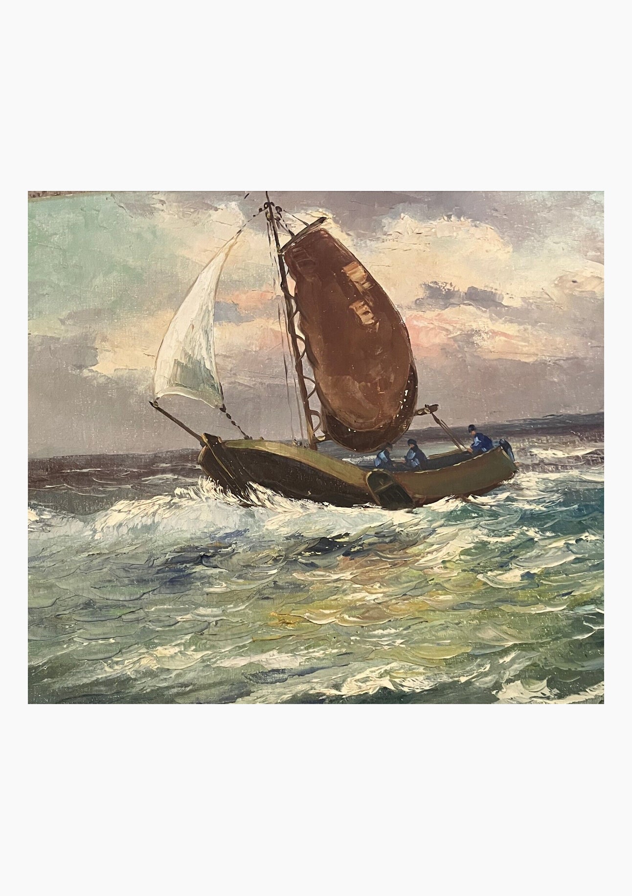 Antique Dutch Seascape Oil Painting | 27” x 19”