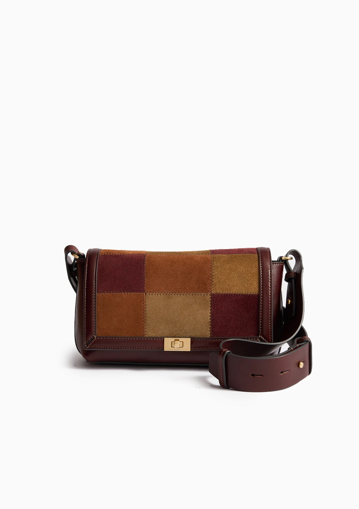 Mortimer Patchwork Suede Crossbody | Terrier Brown