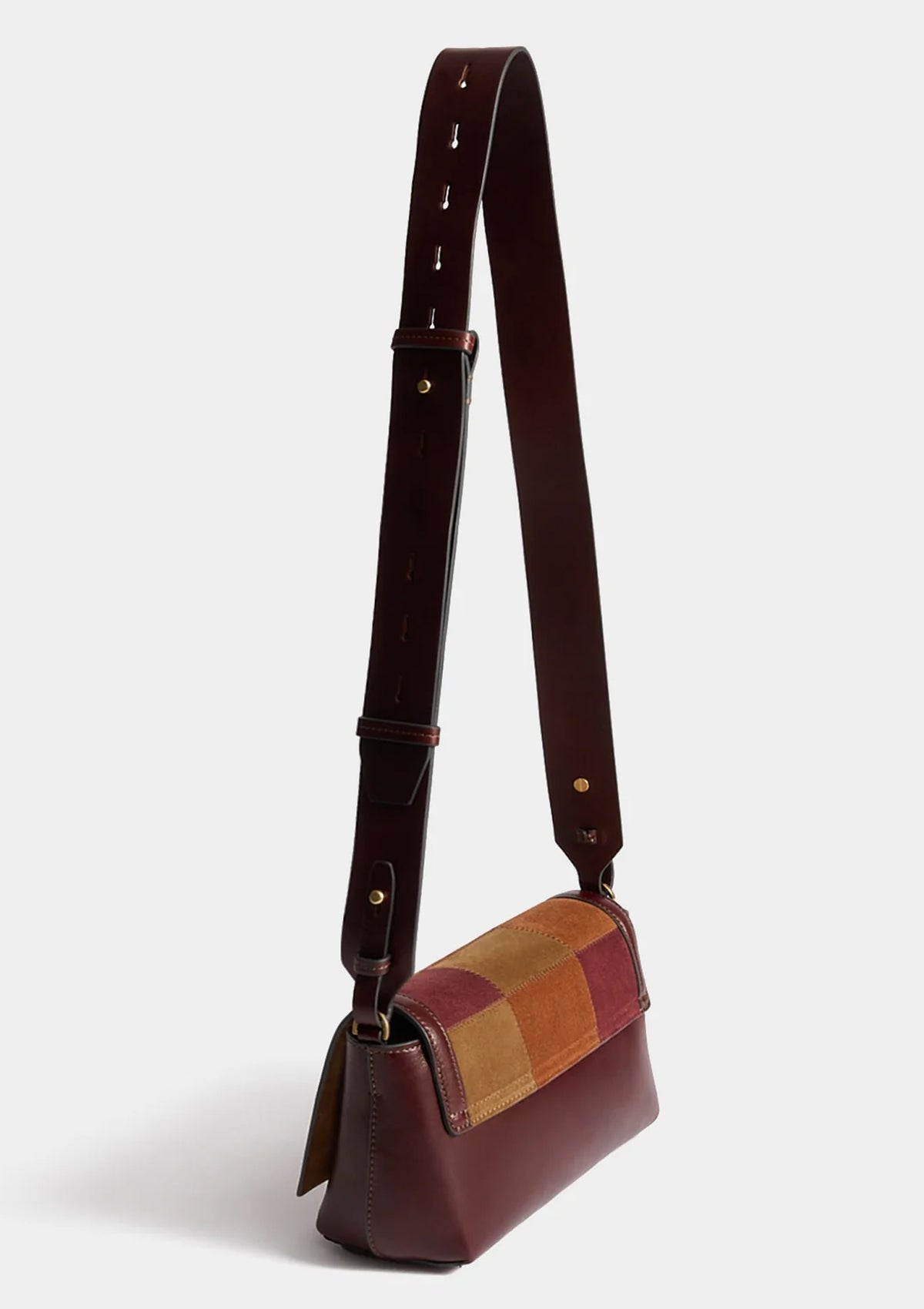 Mortimer Patchwork Suede Crossbody | Terrier Brown