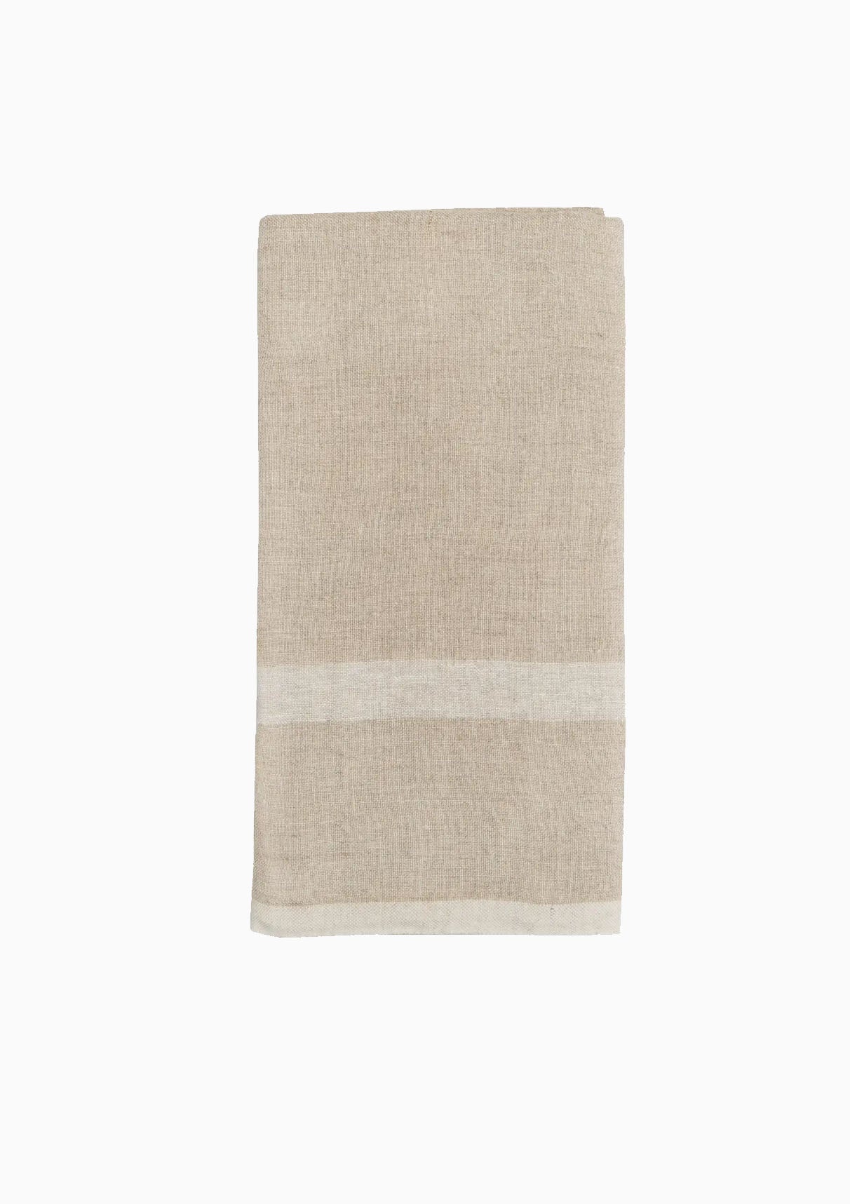 Laundered Linen Towels Set of 2 | Natural/White