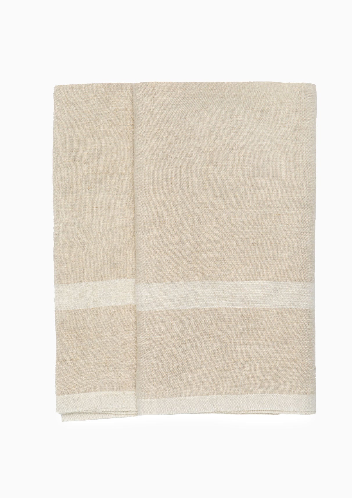 Laundered Linen Towels Set of 2 | Natural/White