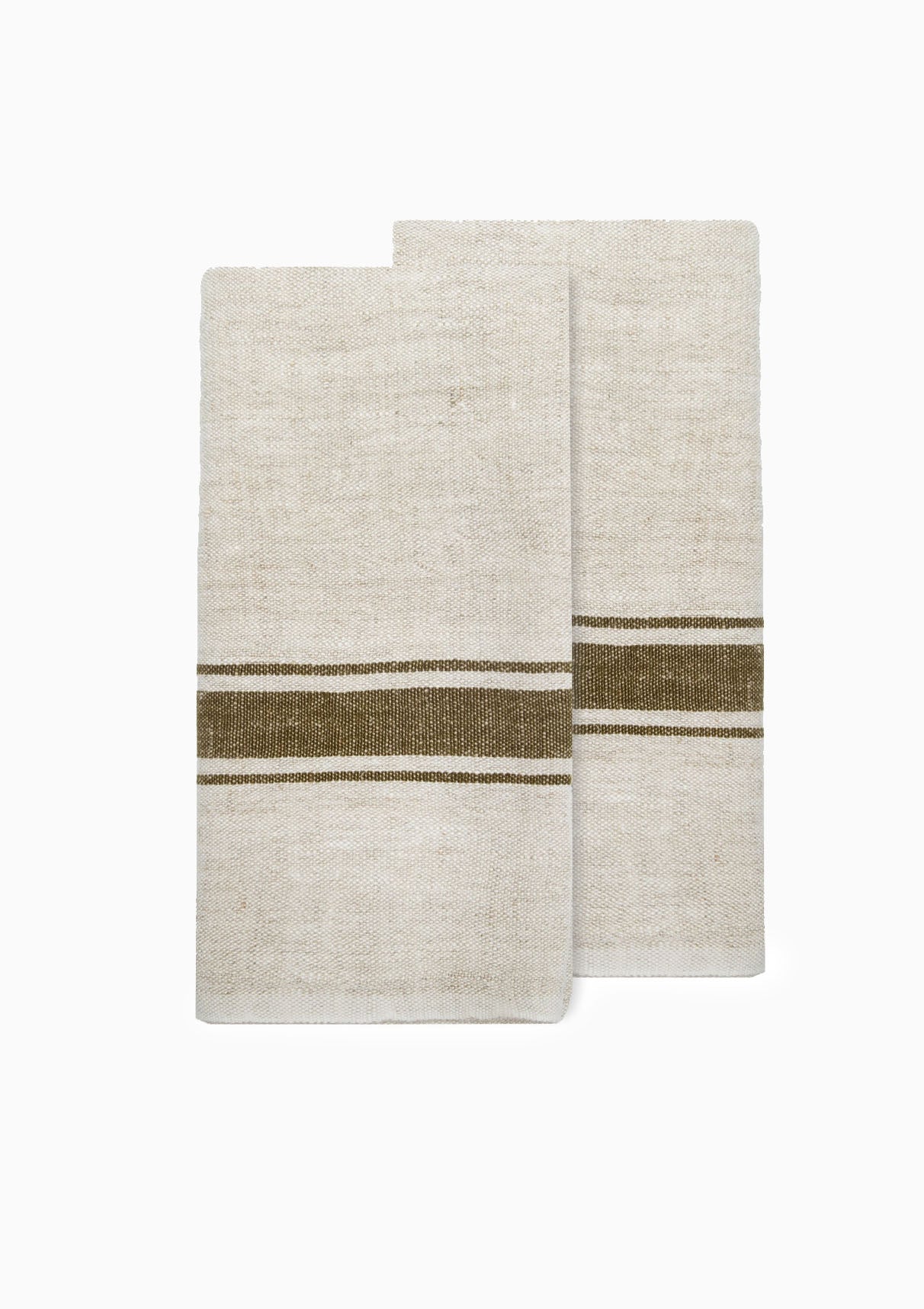Marseille Tea Towels Set of 2 | Olive Green/Natural