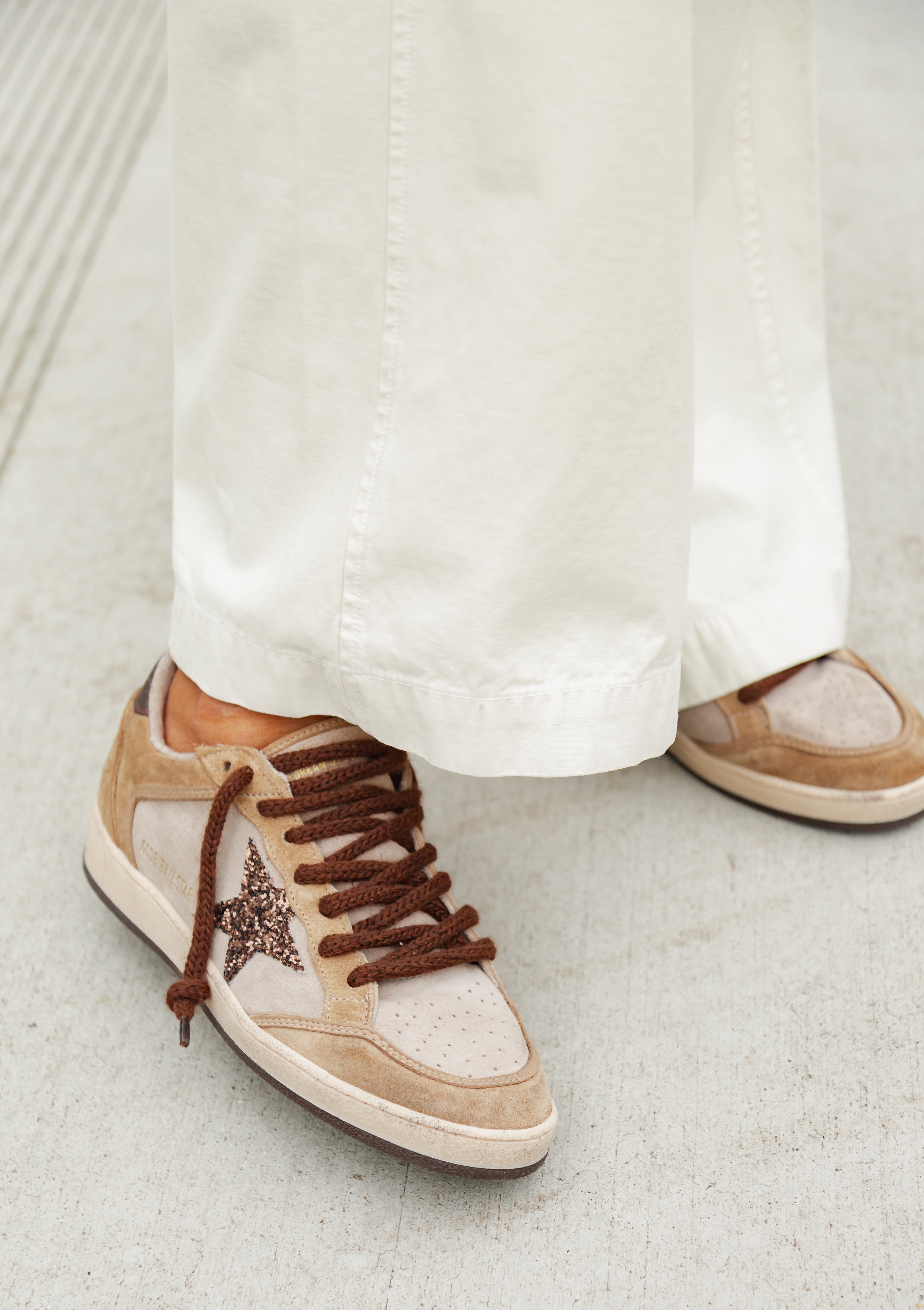 Ball Star Sneaker Suede Glitter Star | Beige/Brown