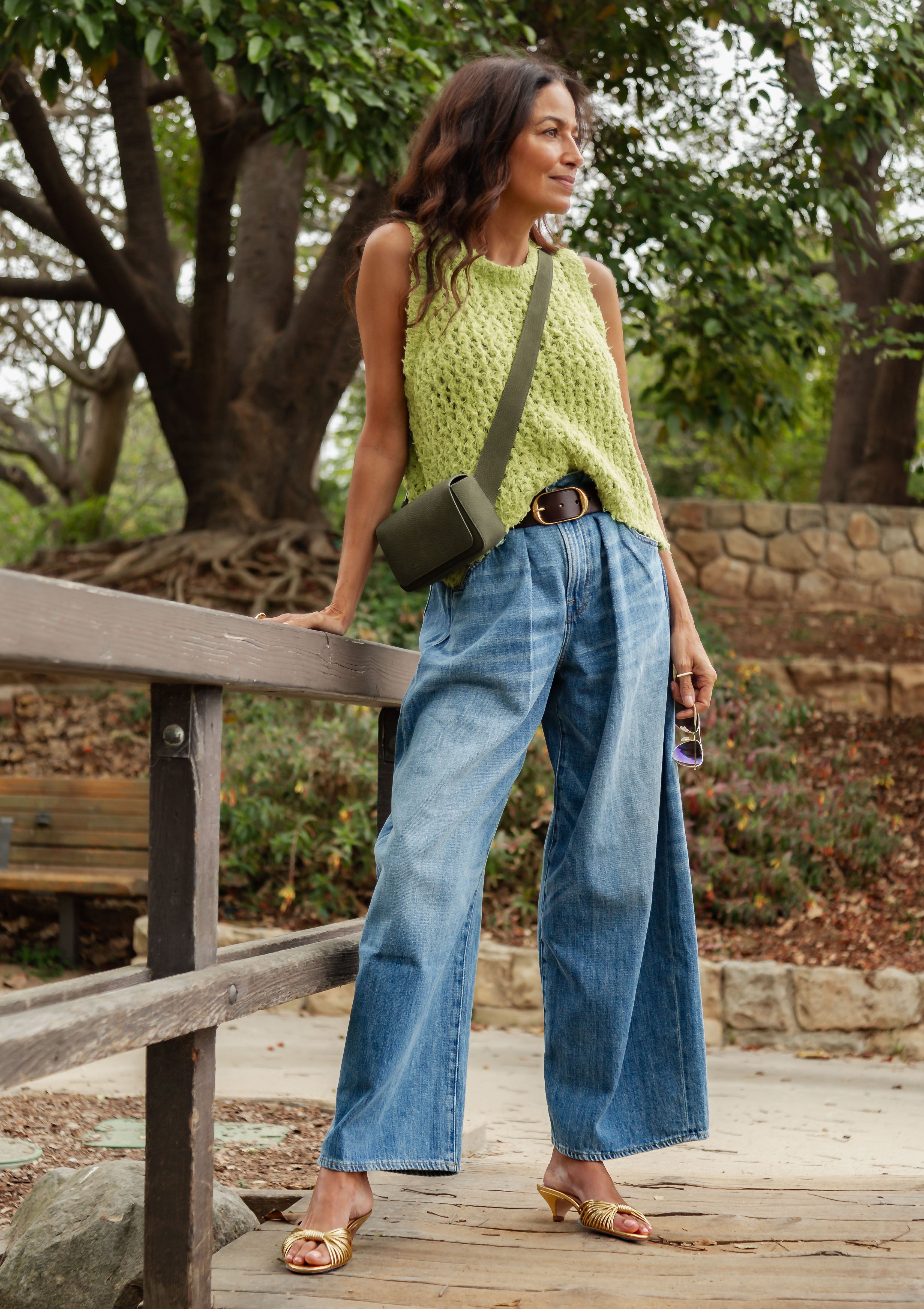 Pleated Waistband Jean | Concrete Blue