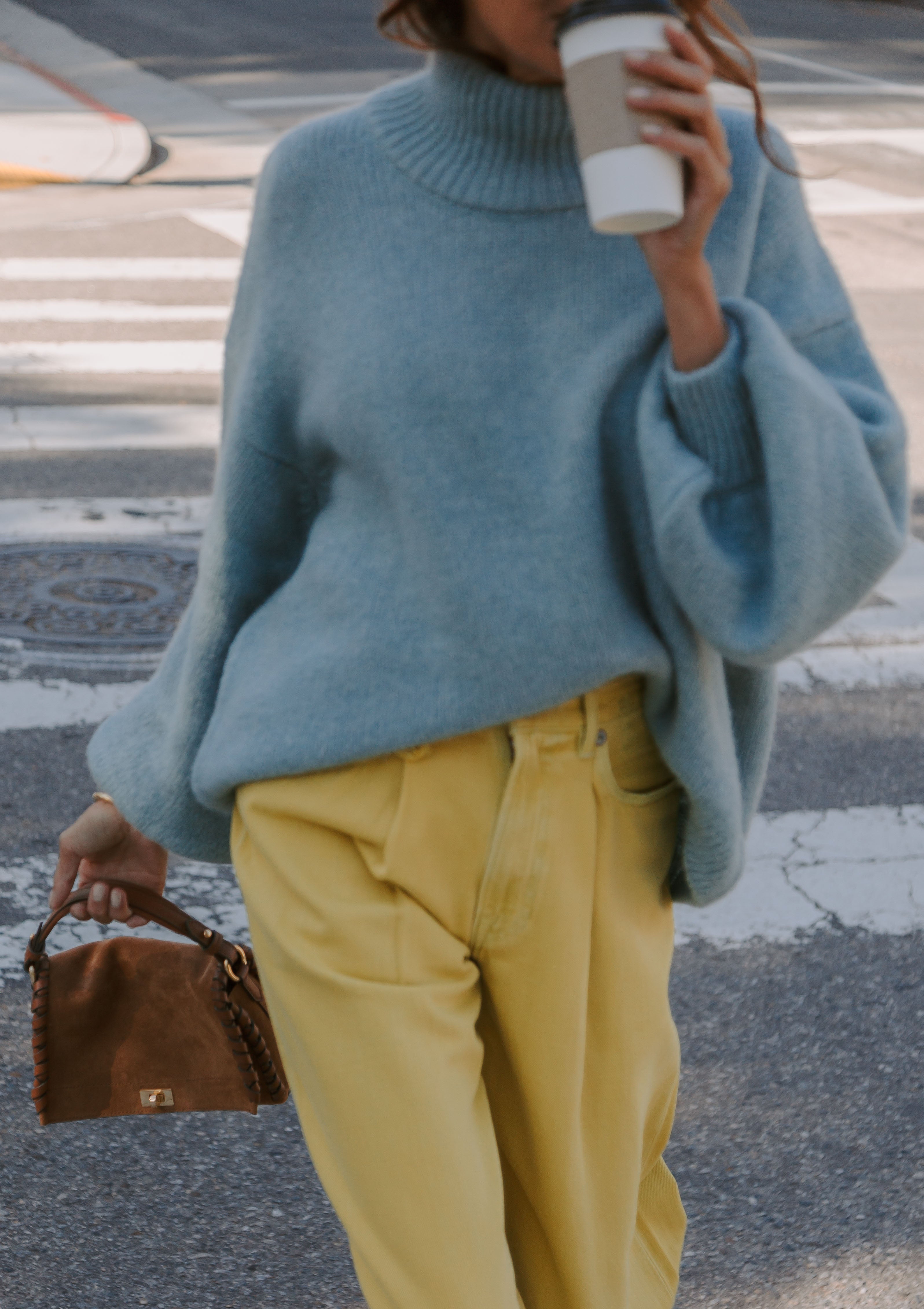 Naomi Mock Neck | Light Blue