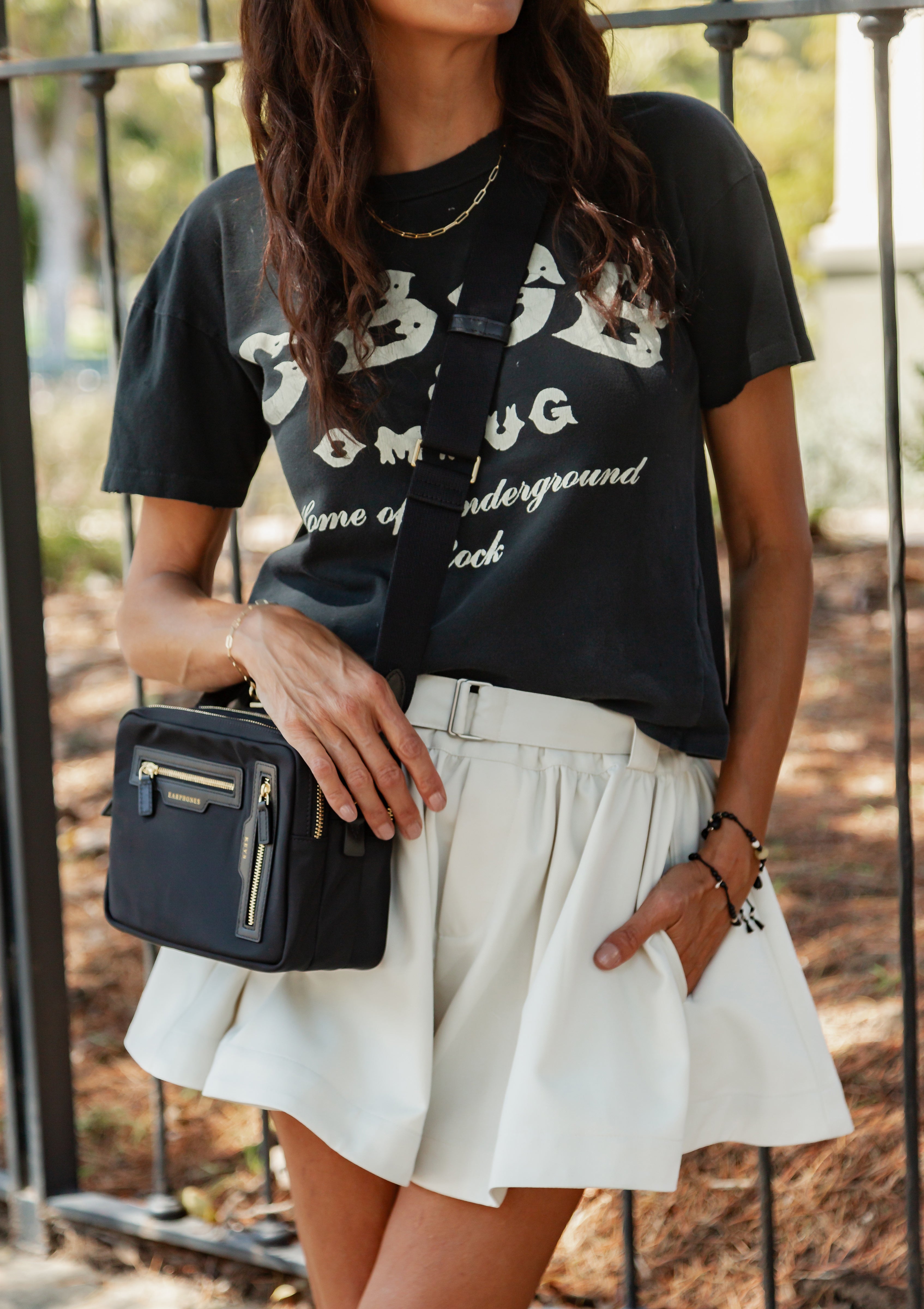 CBGB Crop Tee | Coal Pigment