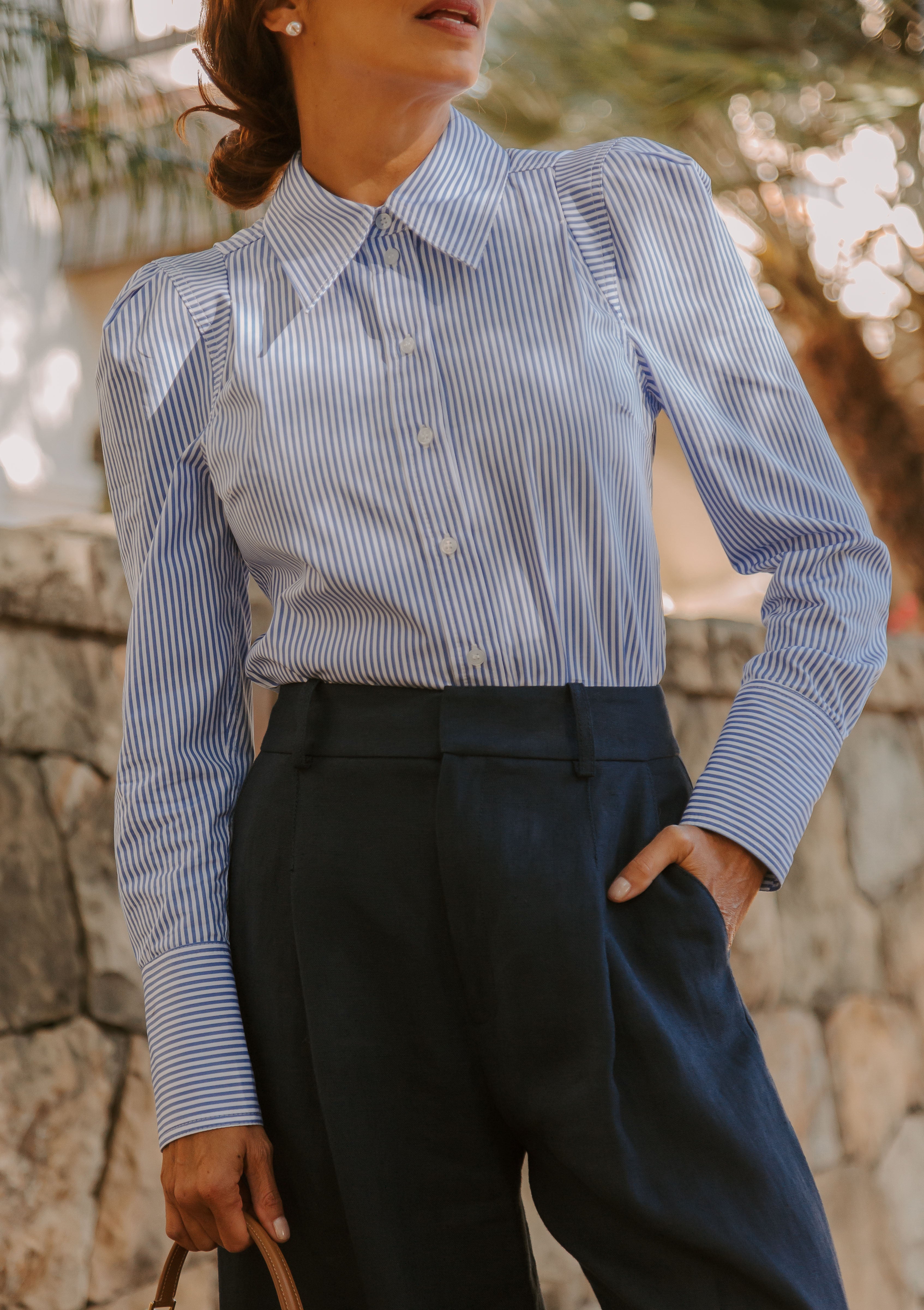 Box Pleat Shirt | Blue Oxford