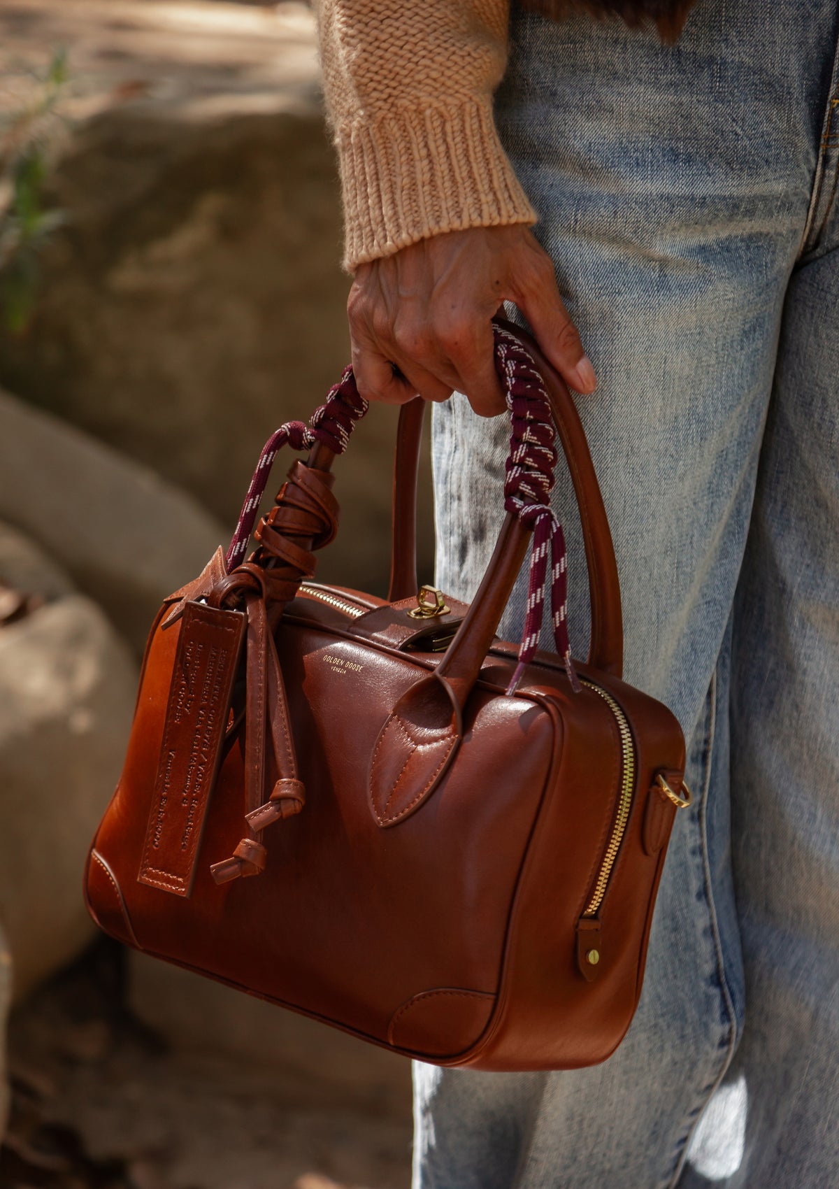 Vita Leather Bag With Charms | Light Brown