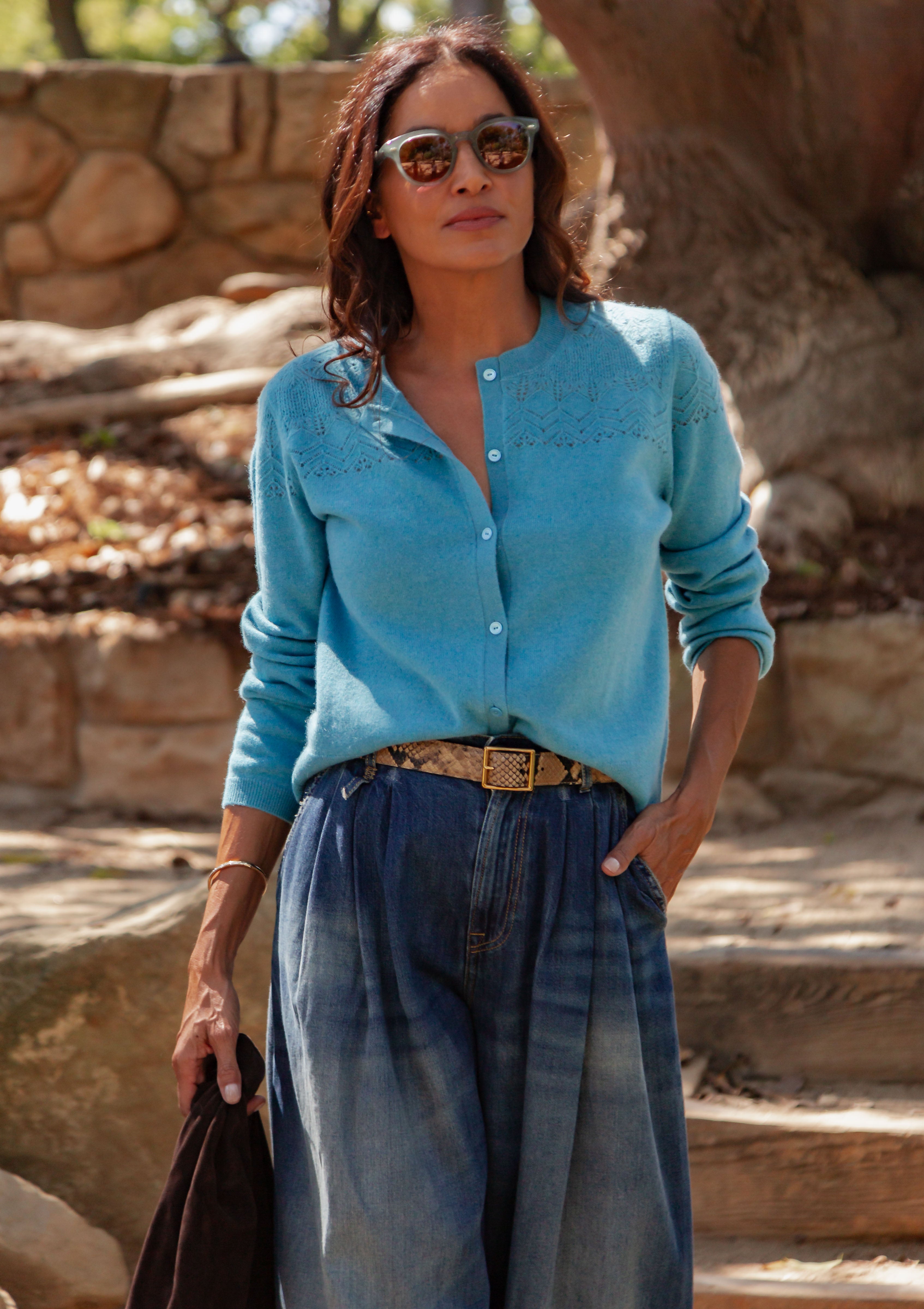 Cassia Cashmere Cardigan | Cerulean