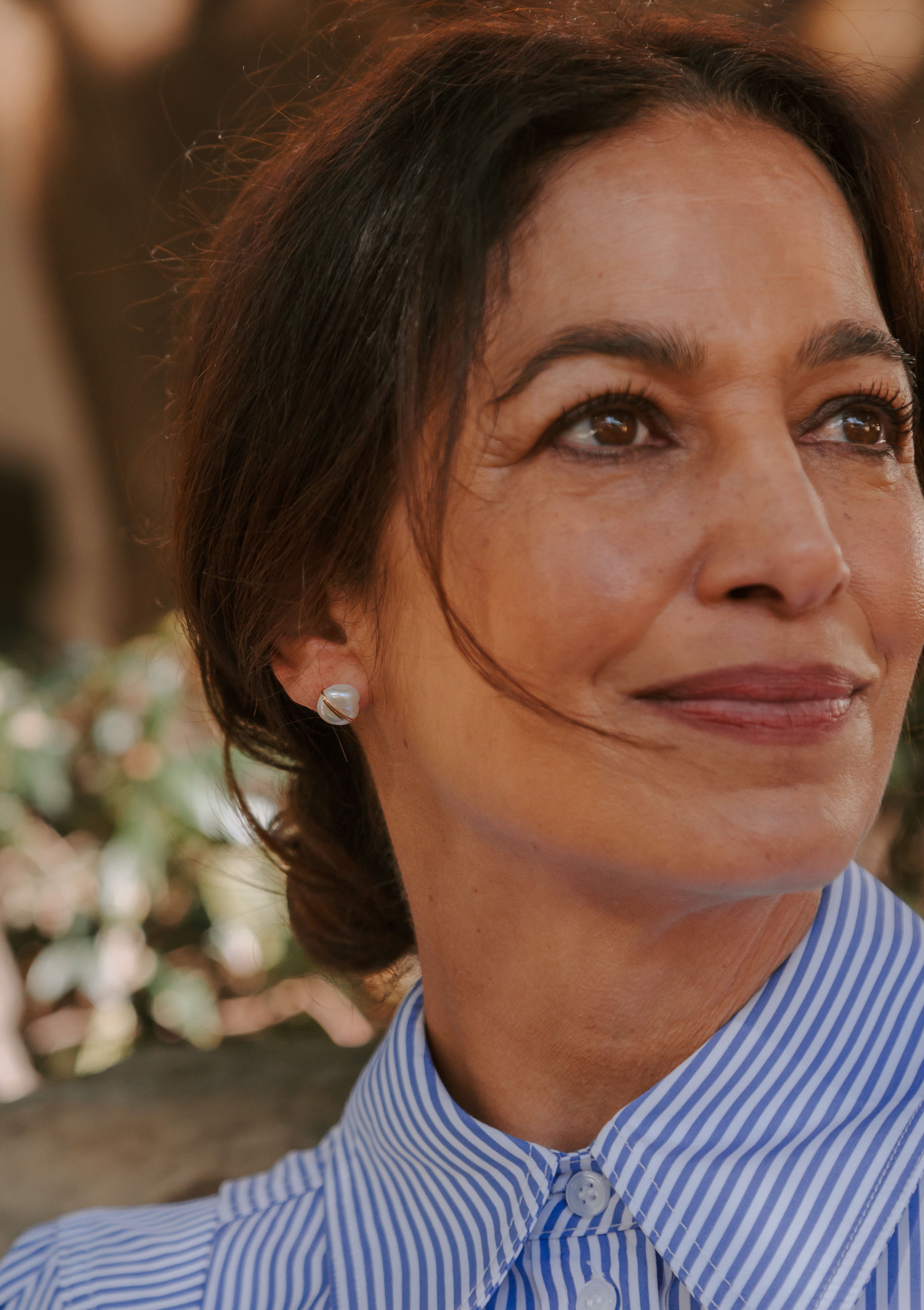 Grande Baroque Pearl Studs | White