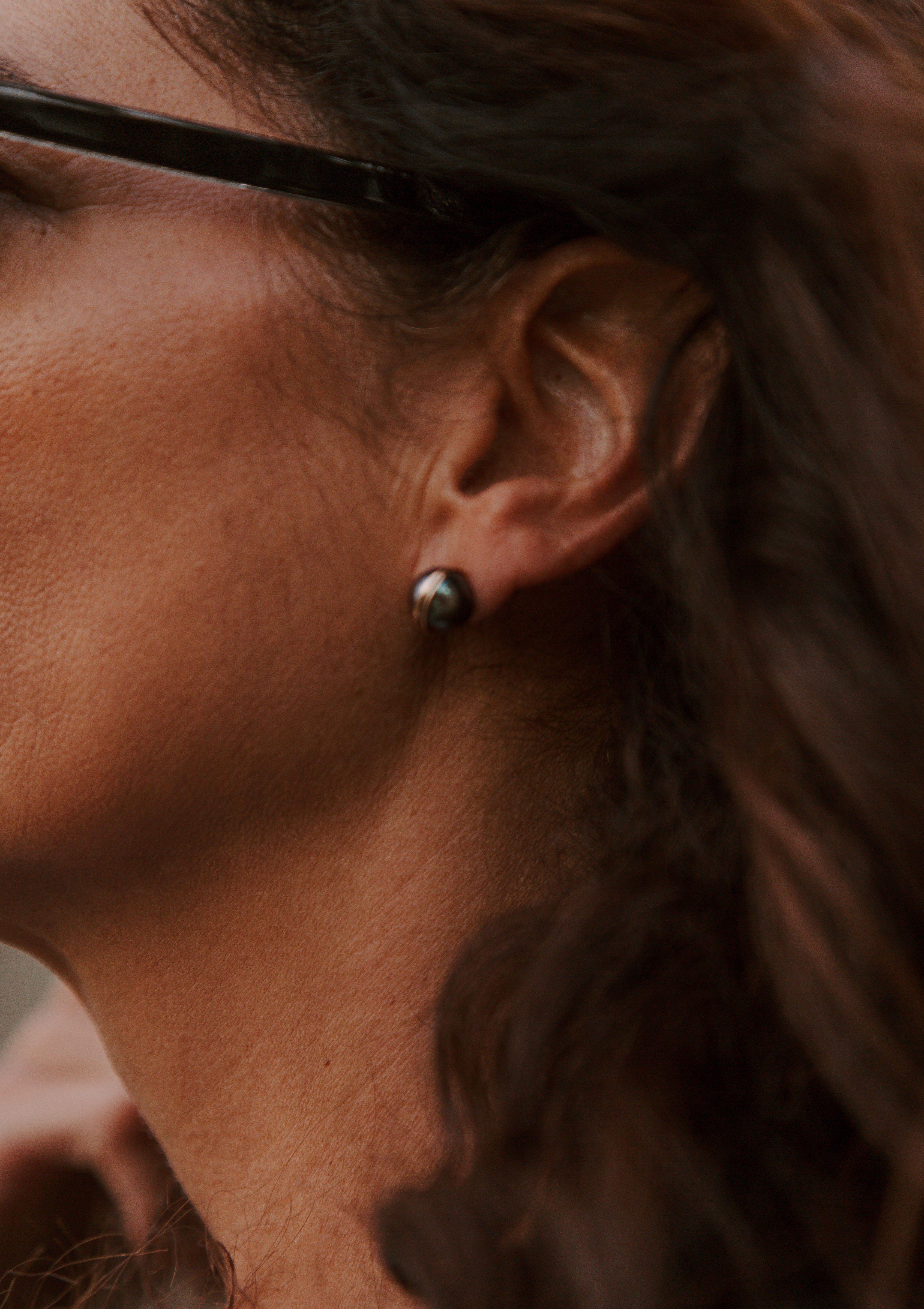 Baroque Pearl Studs | Charcoal