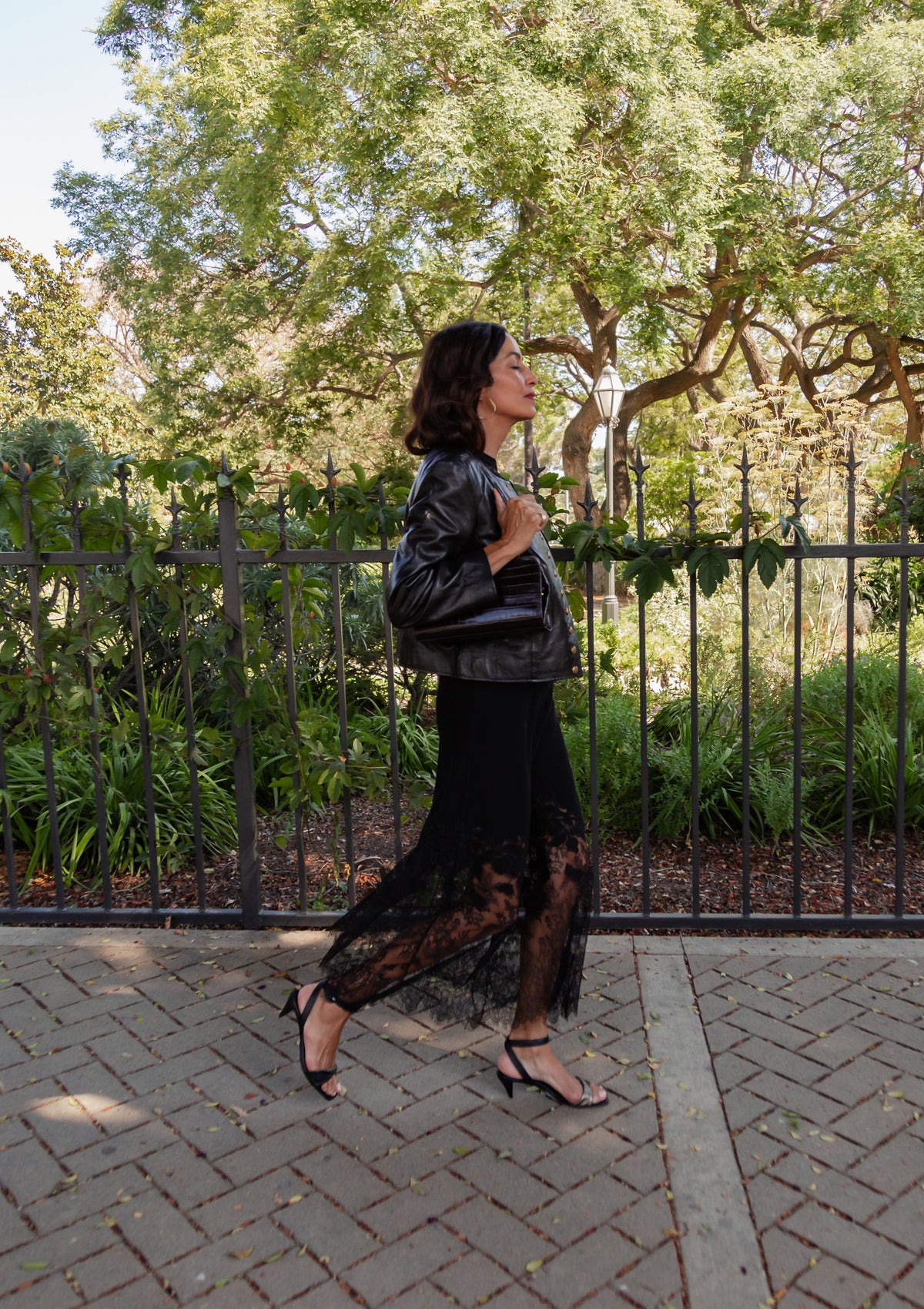 Josina Lace Midi Skirt | Noir