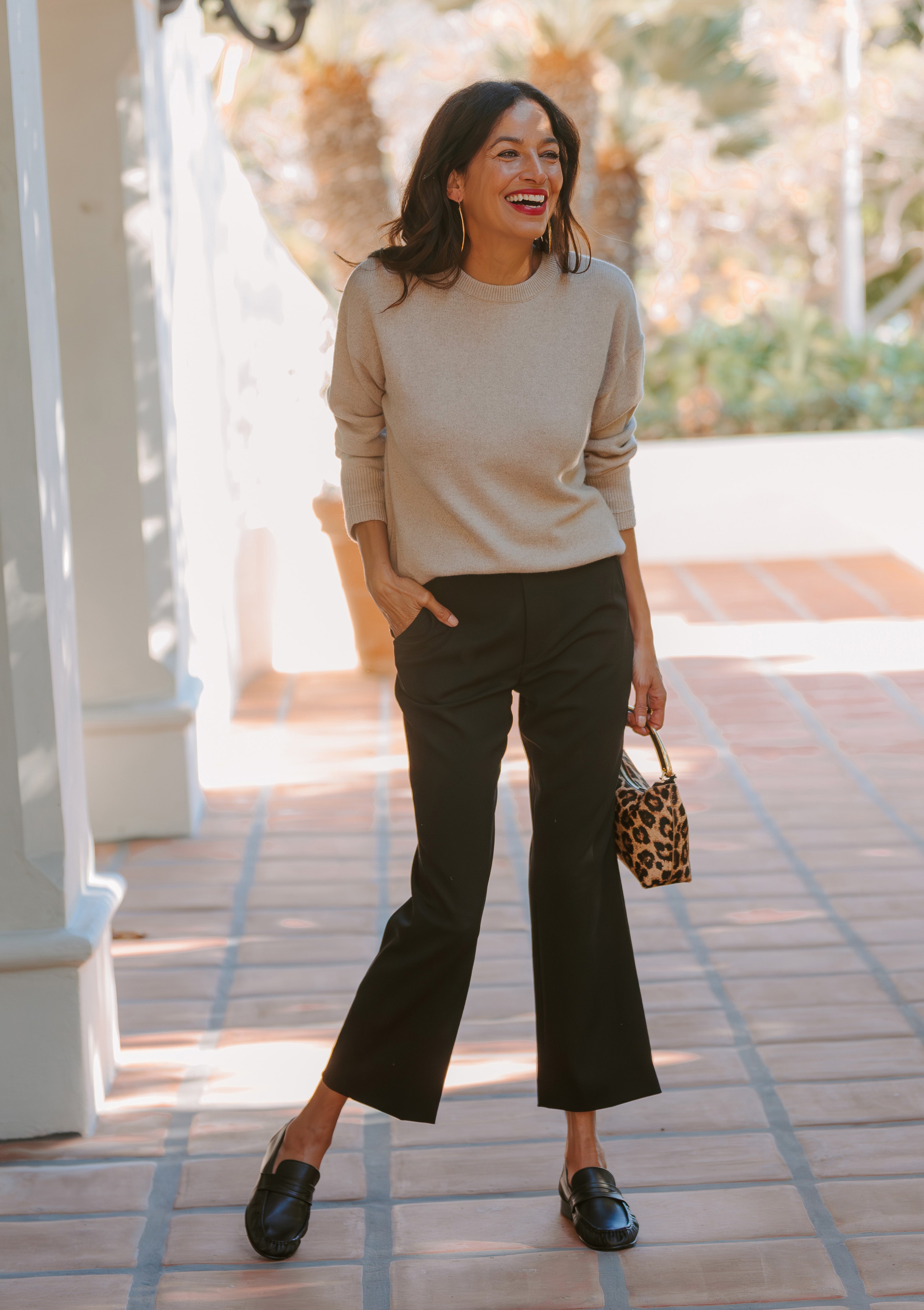 High Waisted Crop Trouser | Black