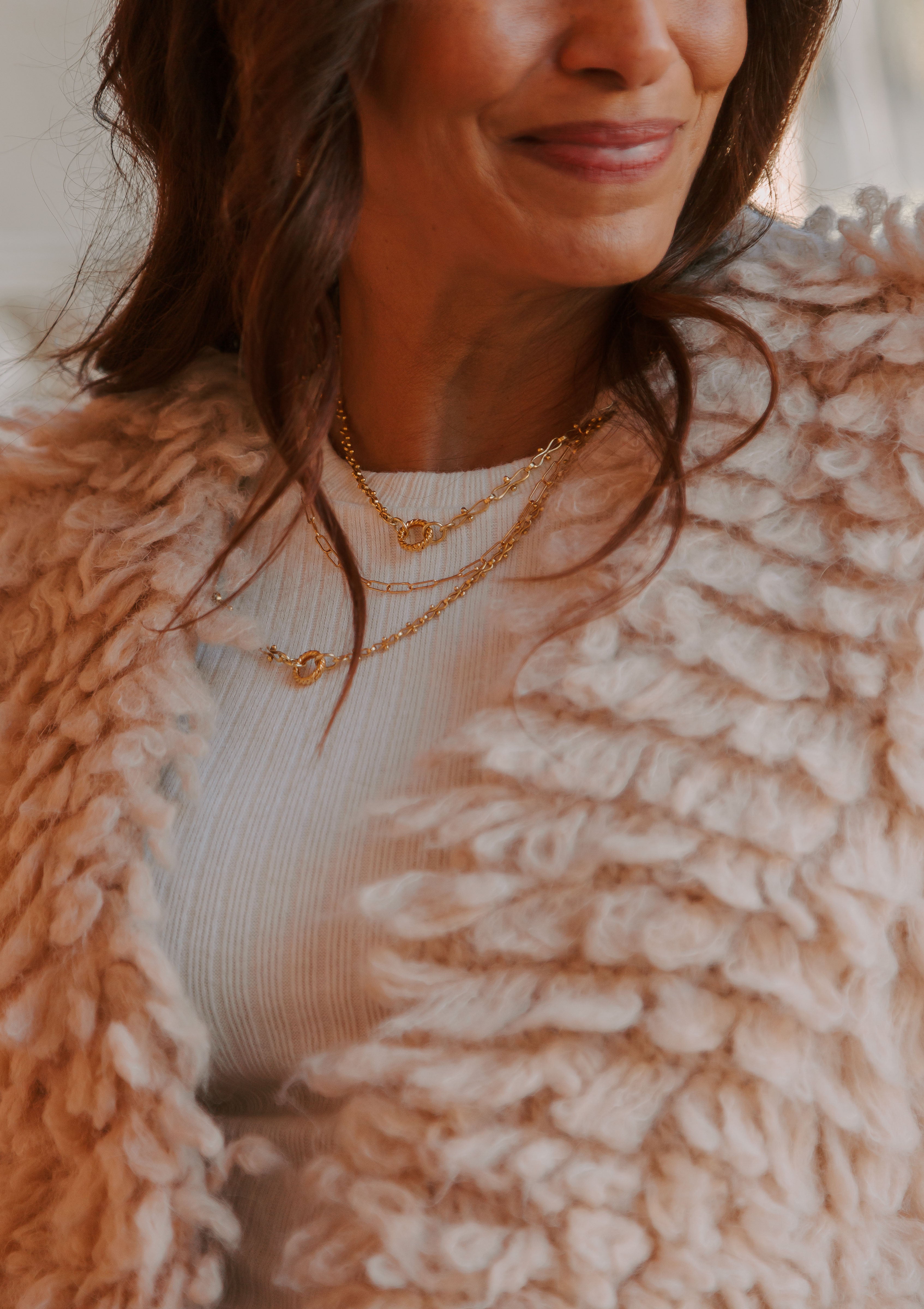 Mini Ellipse Link Necklace | Gold