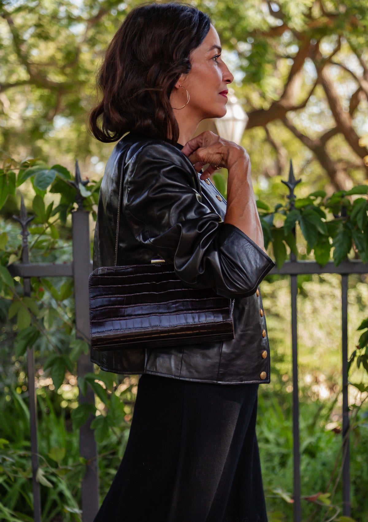 Zella Covered Frame Clutch | Ebony