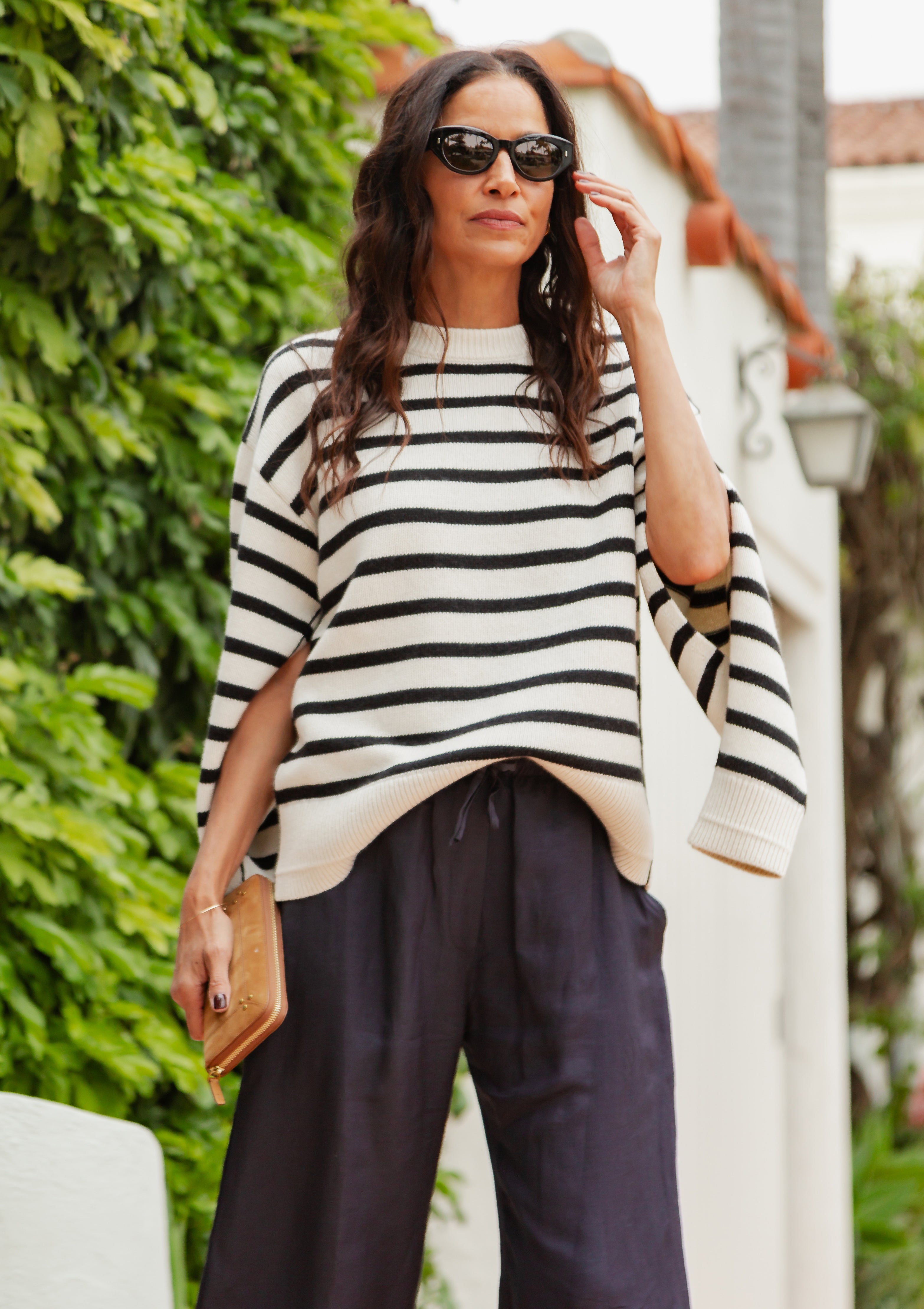 Ladder Stitch Crew | Ivory/Black Stripe