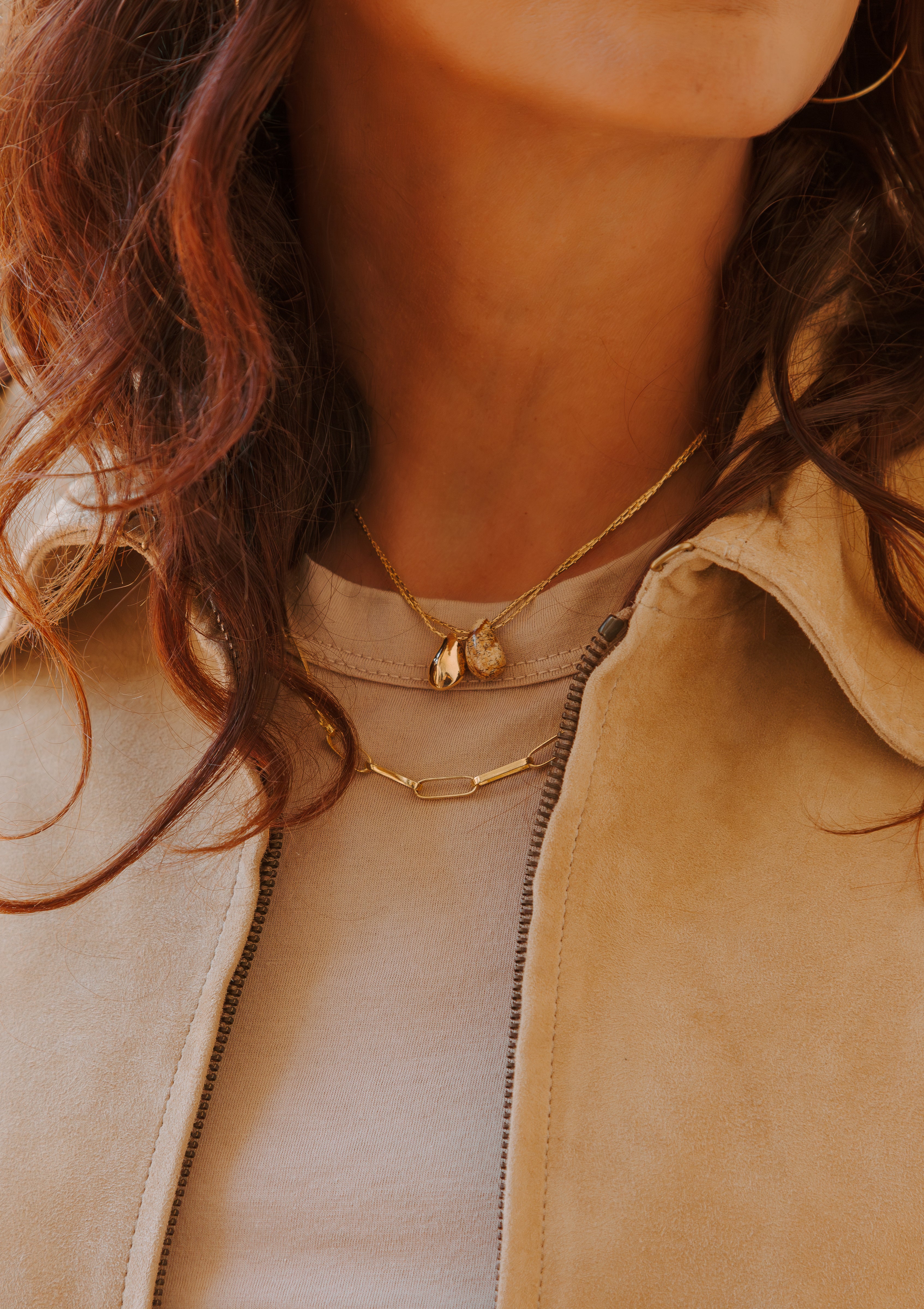 Mini Ellipse Link Necklace | Gold