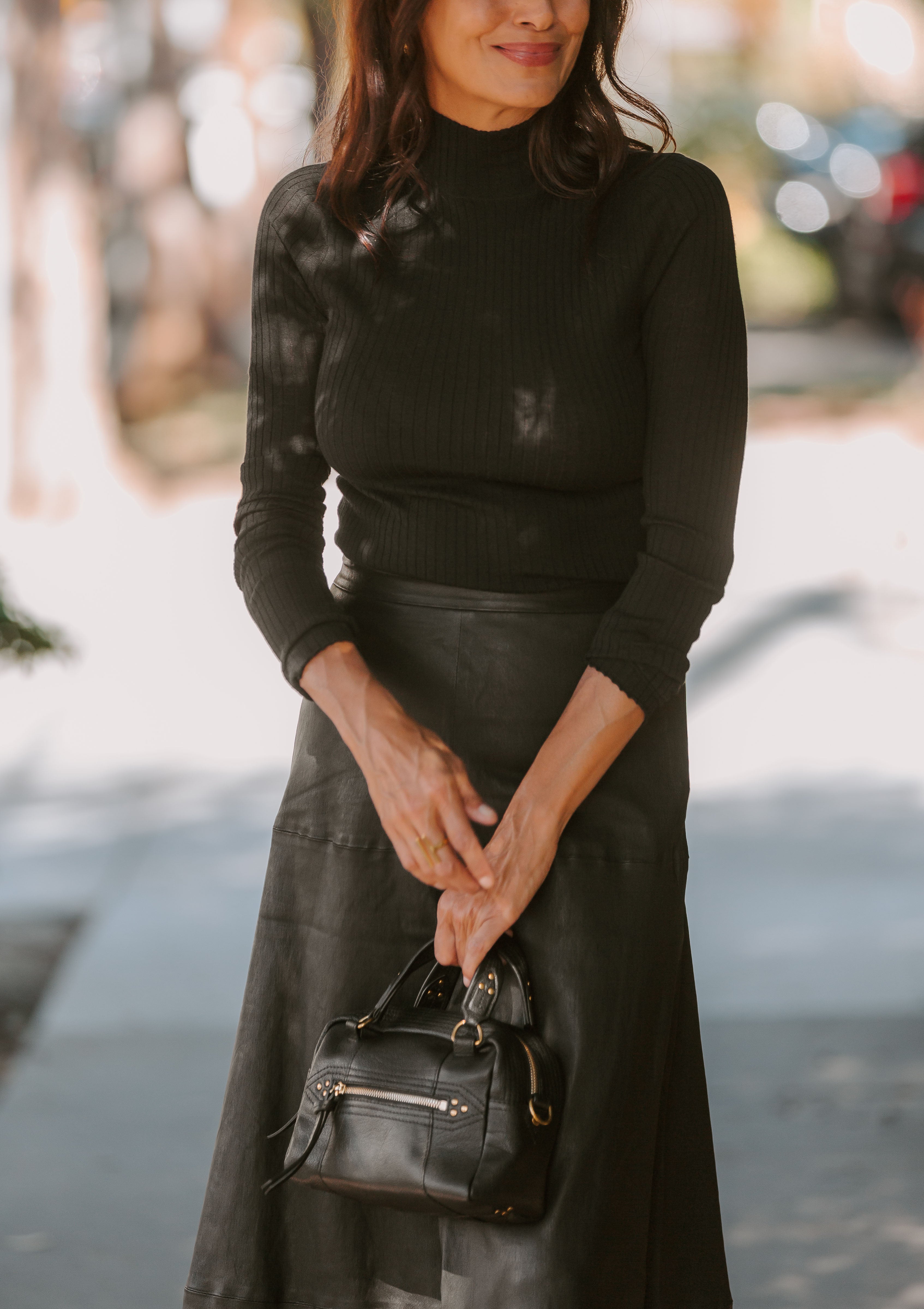 Cashmere Mock Neck | Black