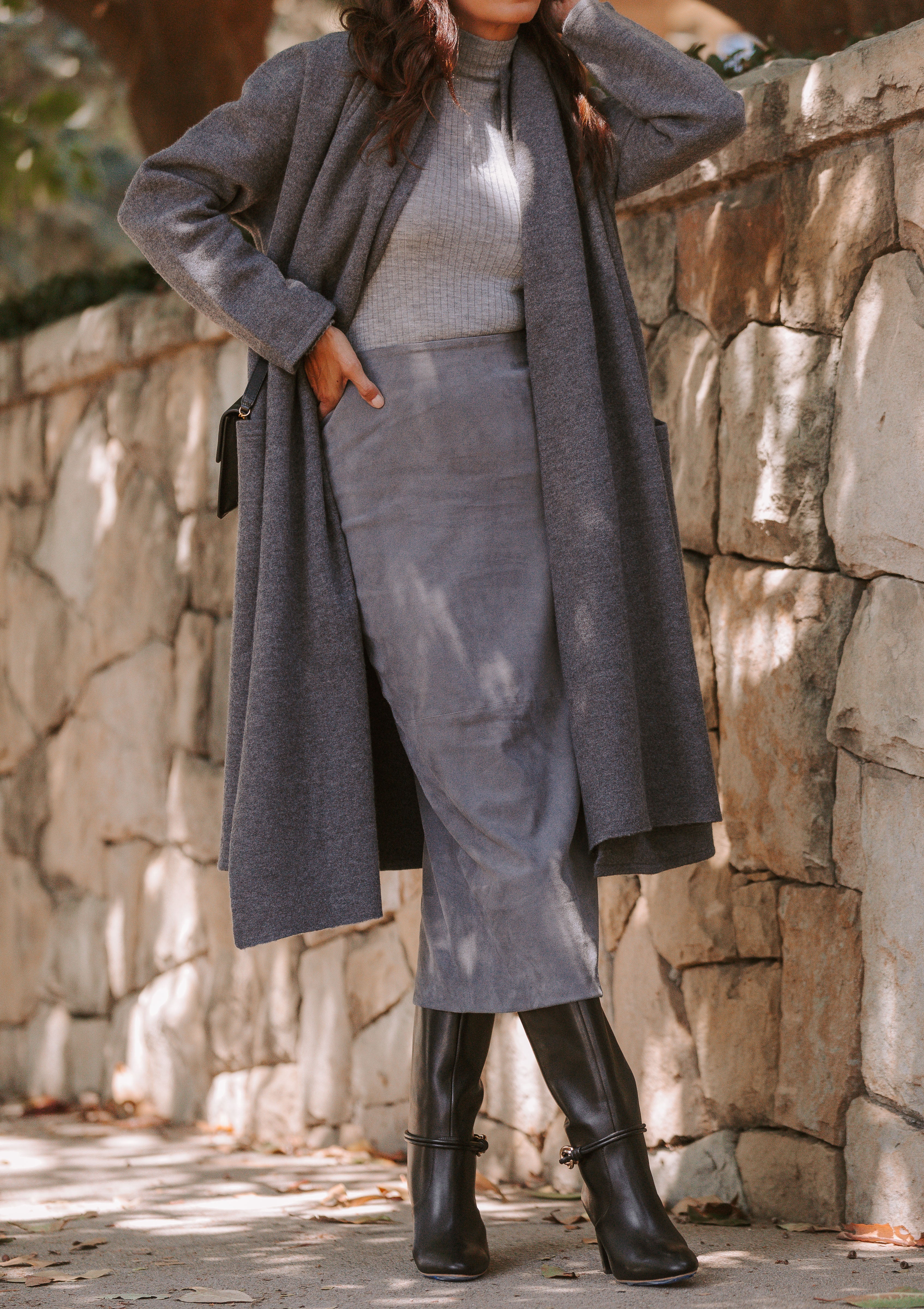 Cloak Sweater Coat | Charcoal
