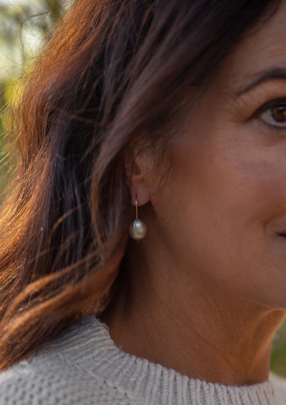 Petite Baroque Pearl Drop Earrings | Golden