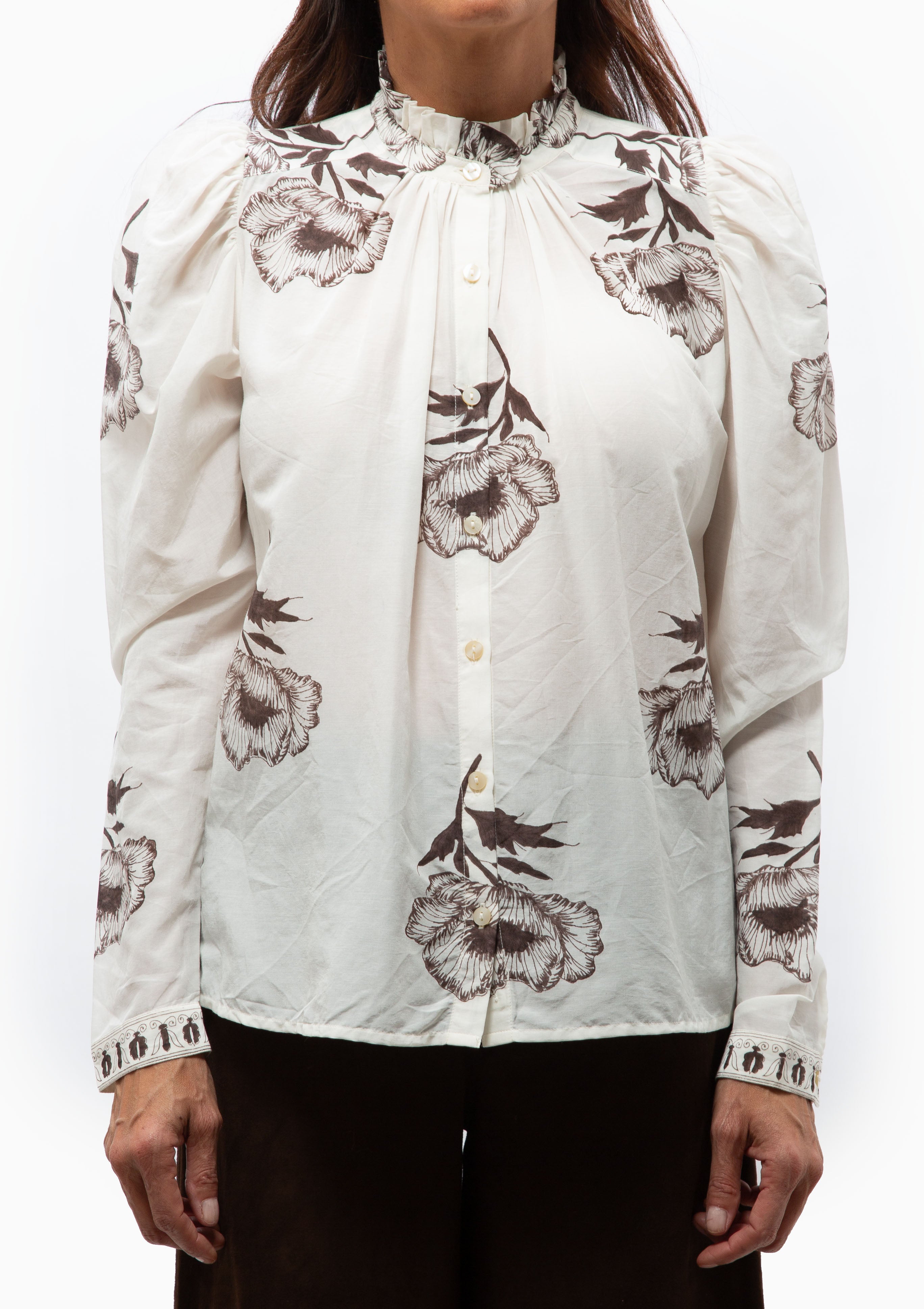 Artemis Obsidian Poppy Shirt | Off-White