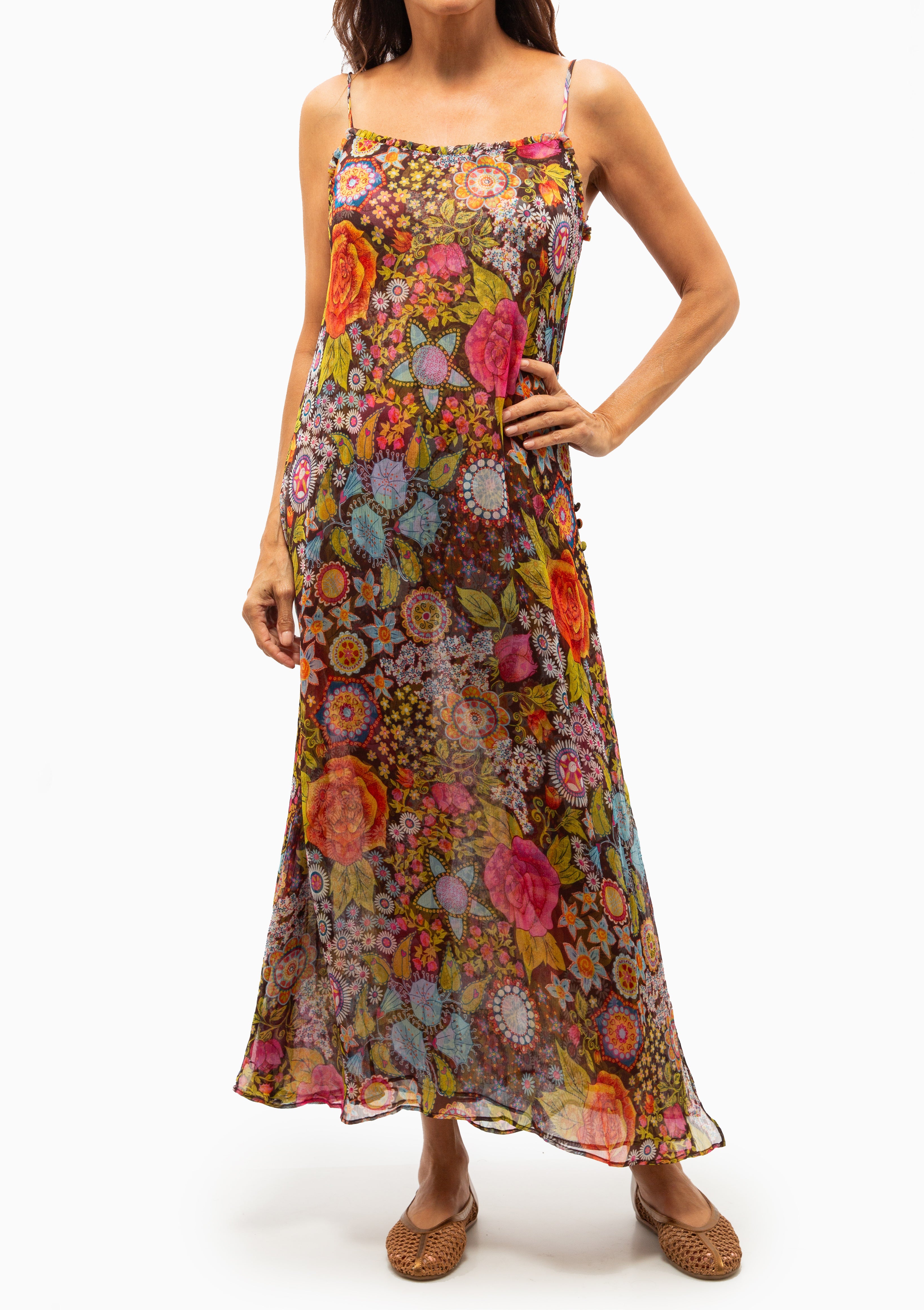 Athens Bloom Mirage Dress | Dark Brown