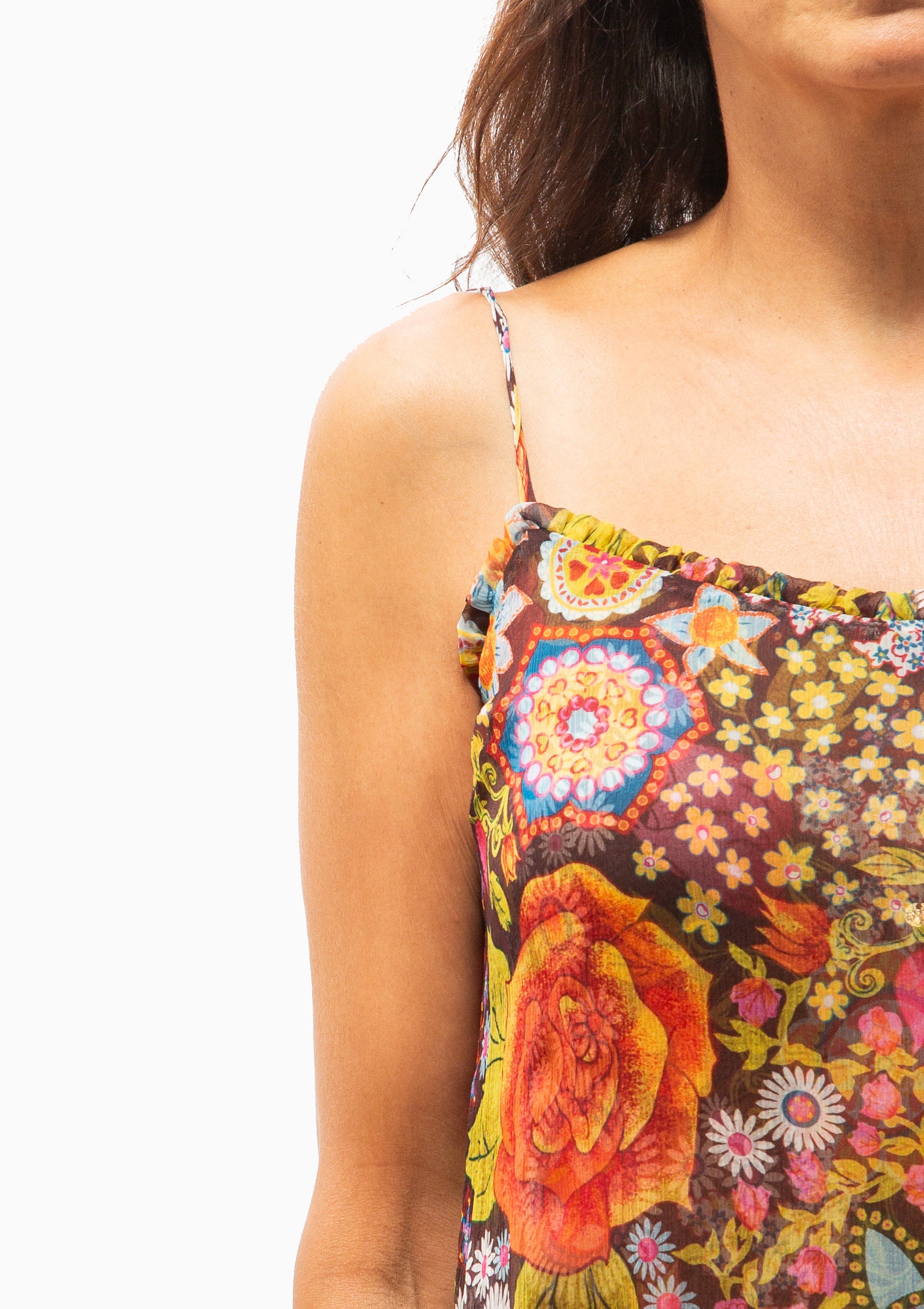 Athens Bloom Mirage Dress | Dark Brown