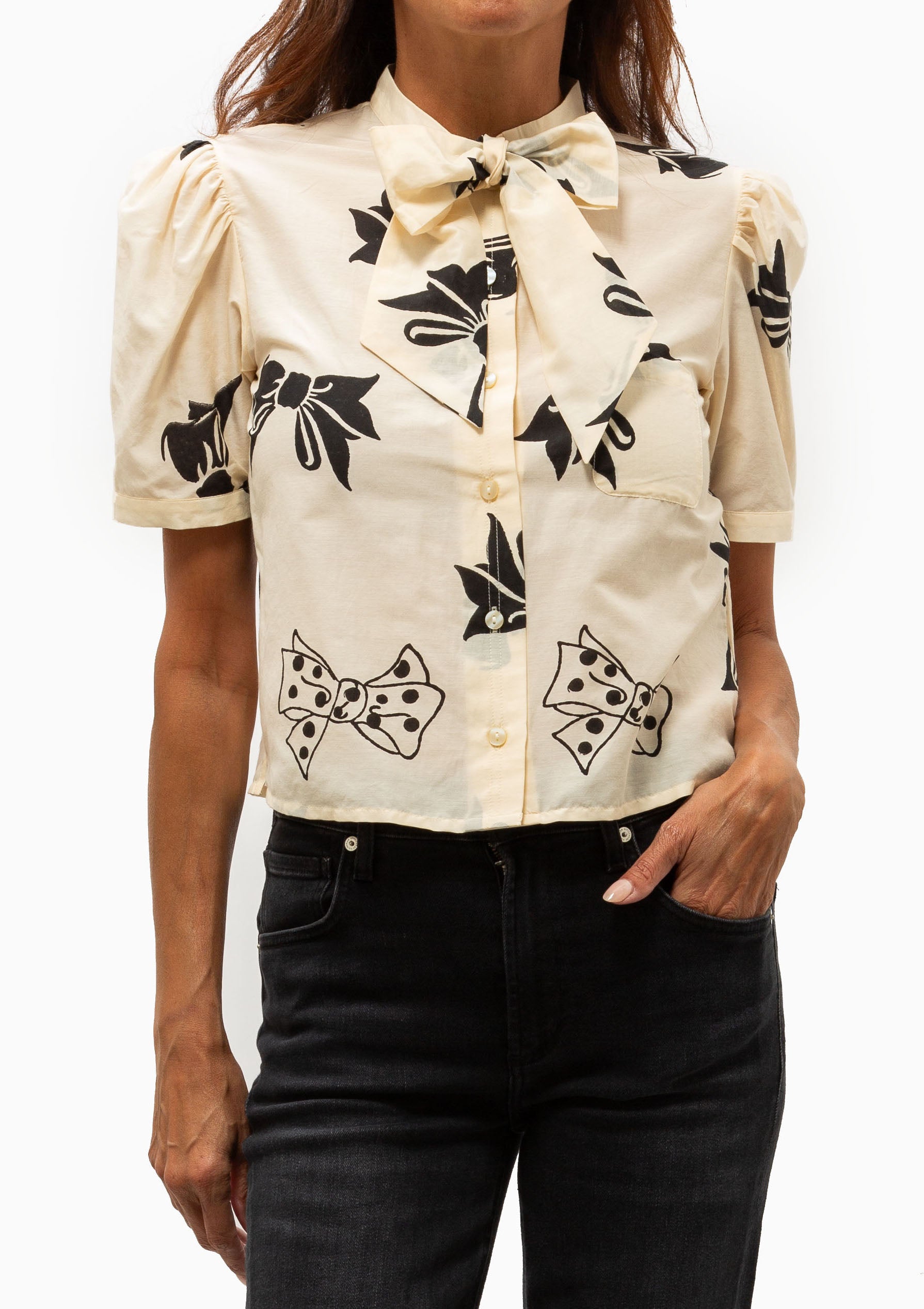 Chance Black Tie Shirt | Off-White