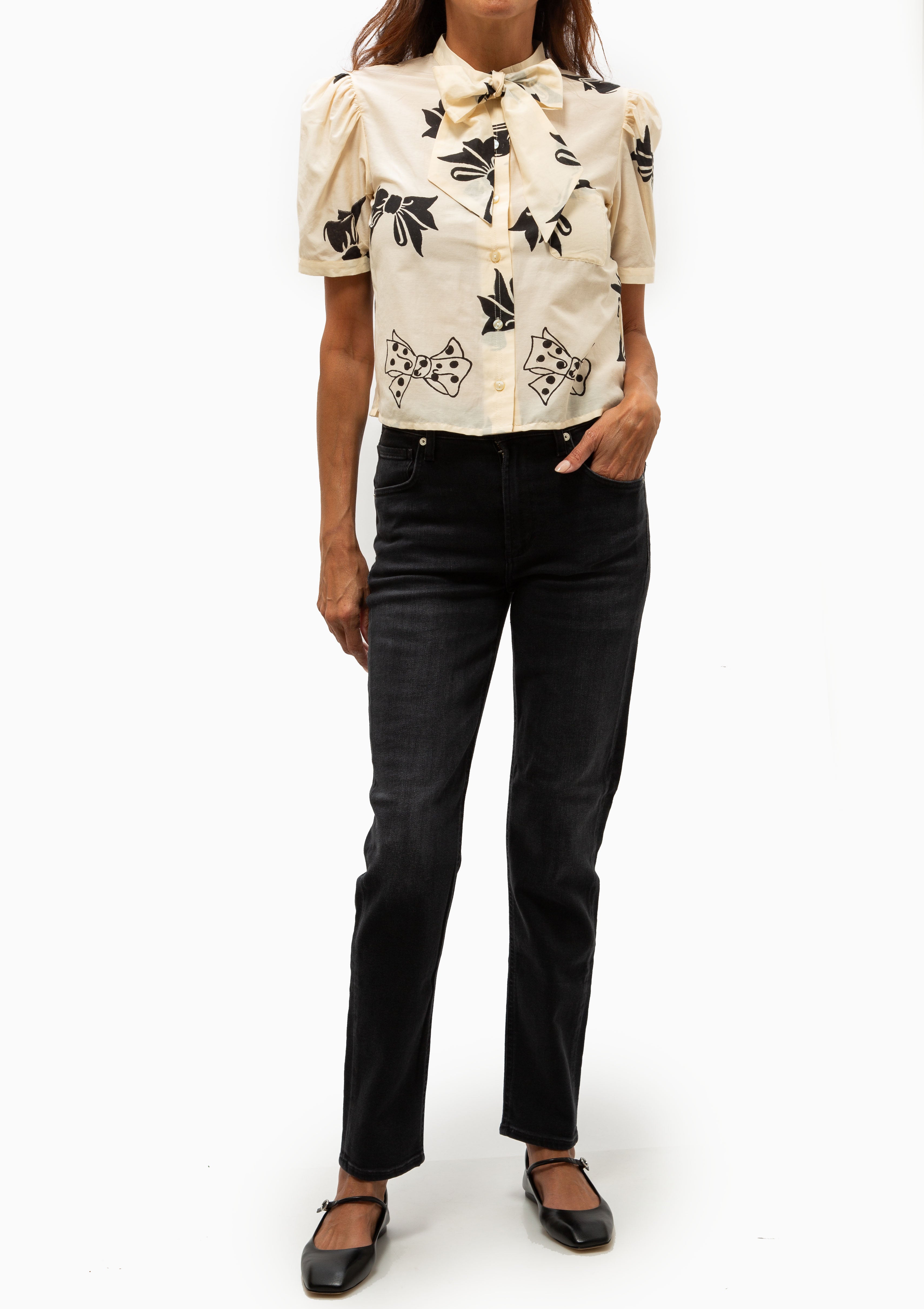 Chance Black Tie Shirt | Off-White