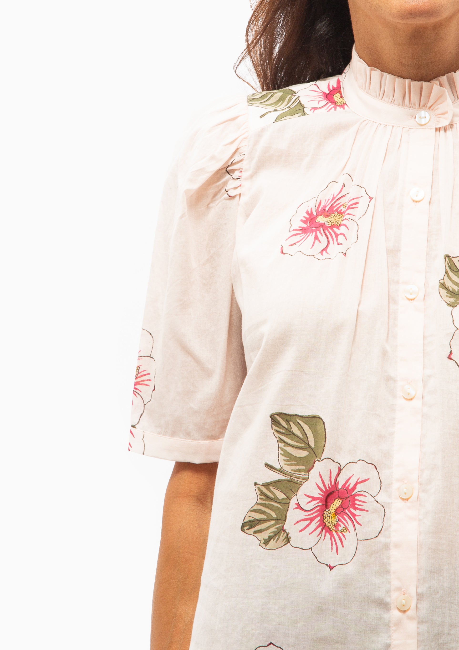 Winnie Blush Hibiscus Shirt | Off-White