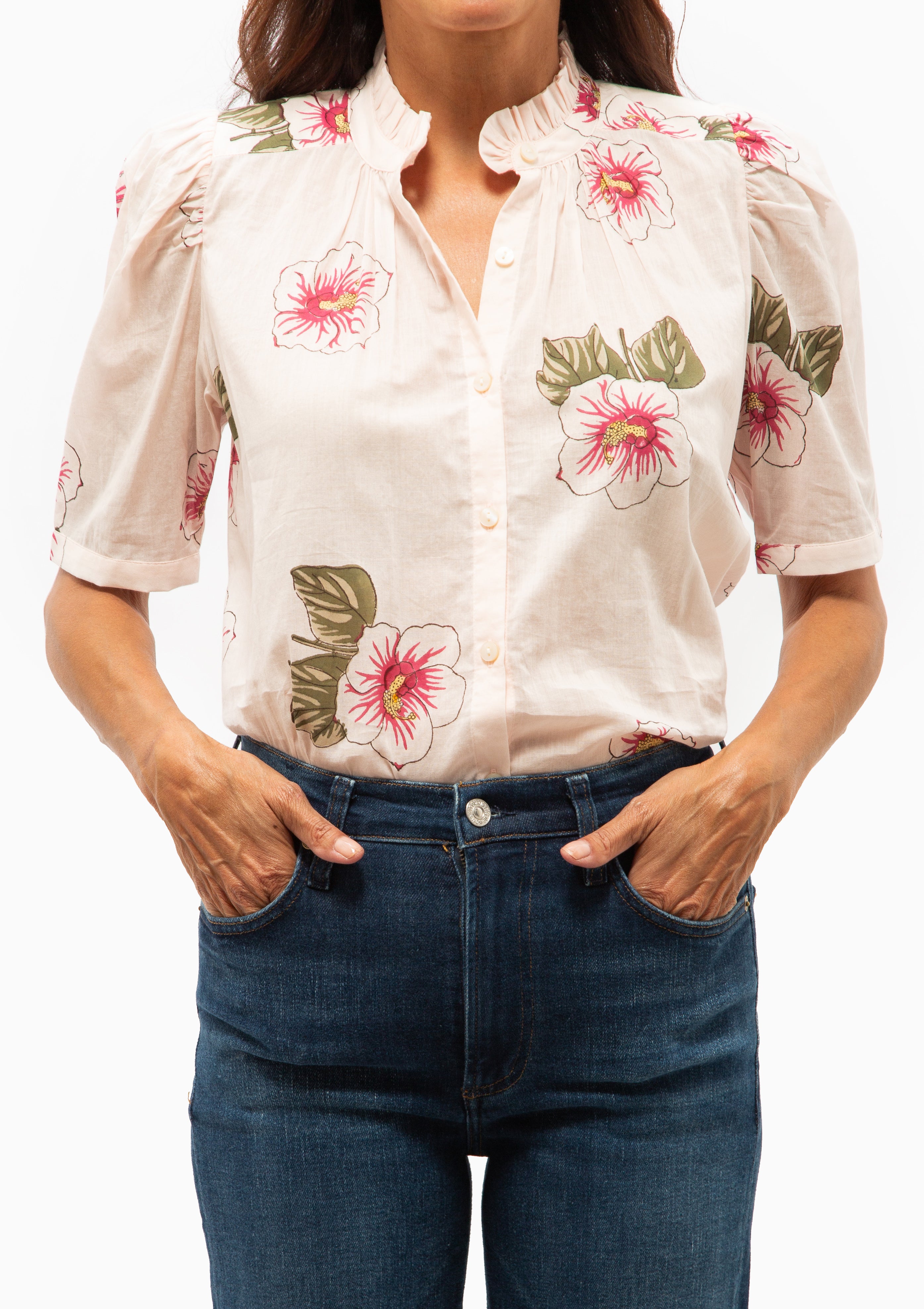 Winnie Blush Hibiscus Shirt | Off-White