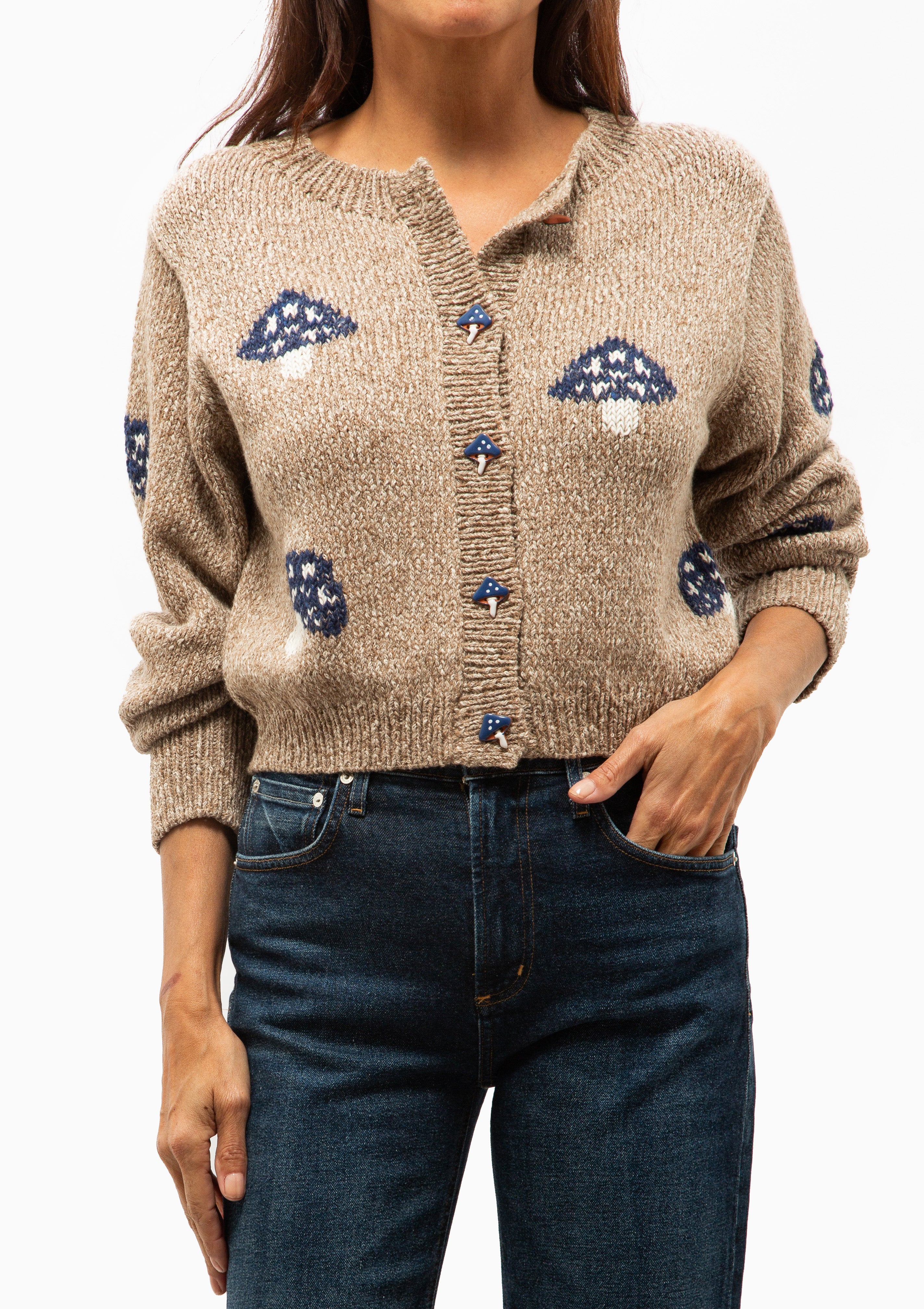 Sammi Champignon Knit Cardigan | Light Brown
