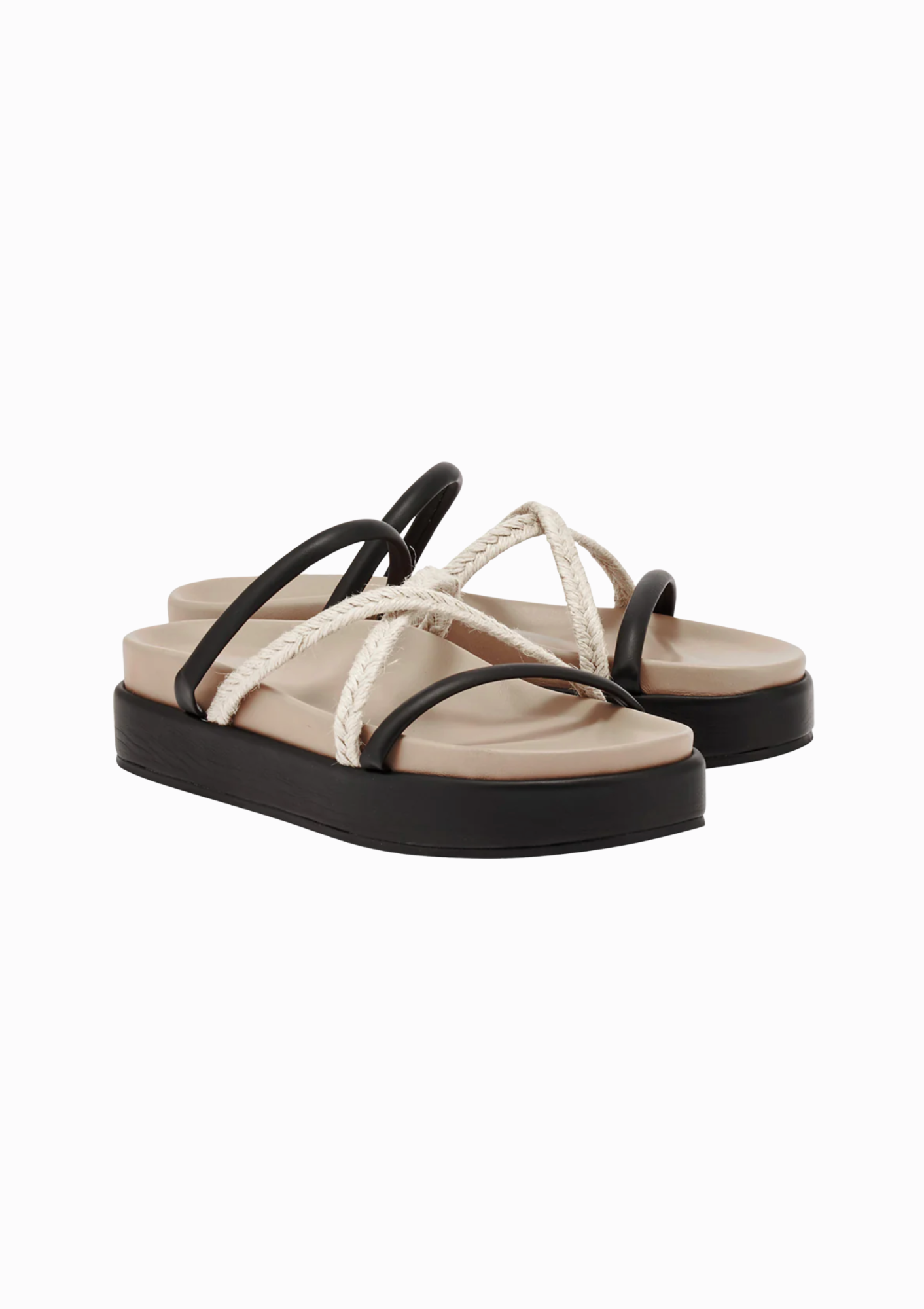 Aba Sandal | Black/Taupe