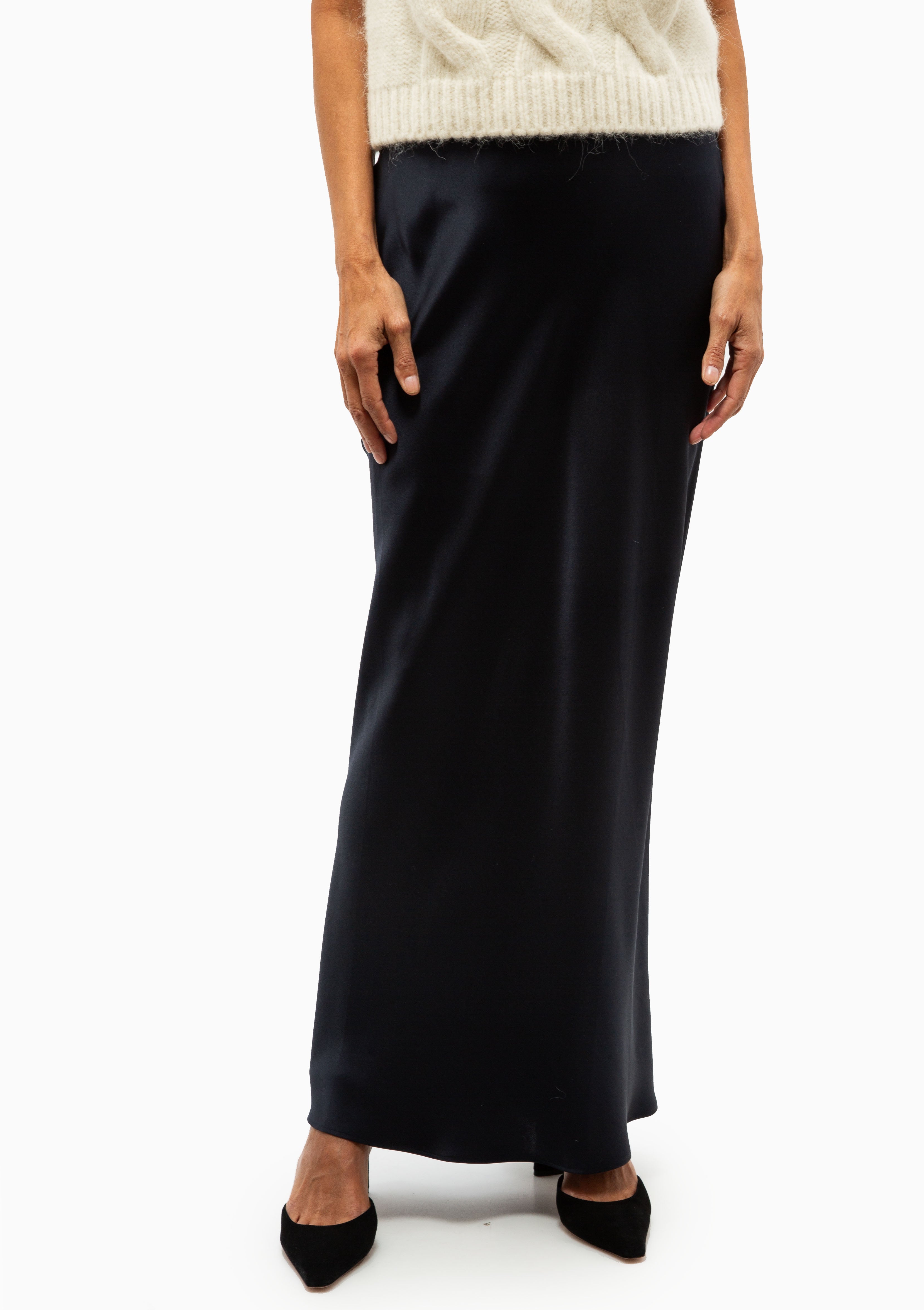 Bar Silk Maxi Skirt | Night Sky