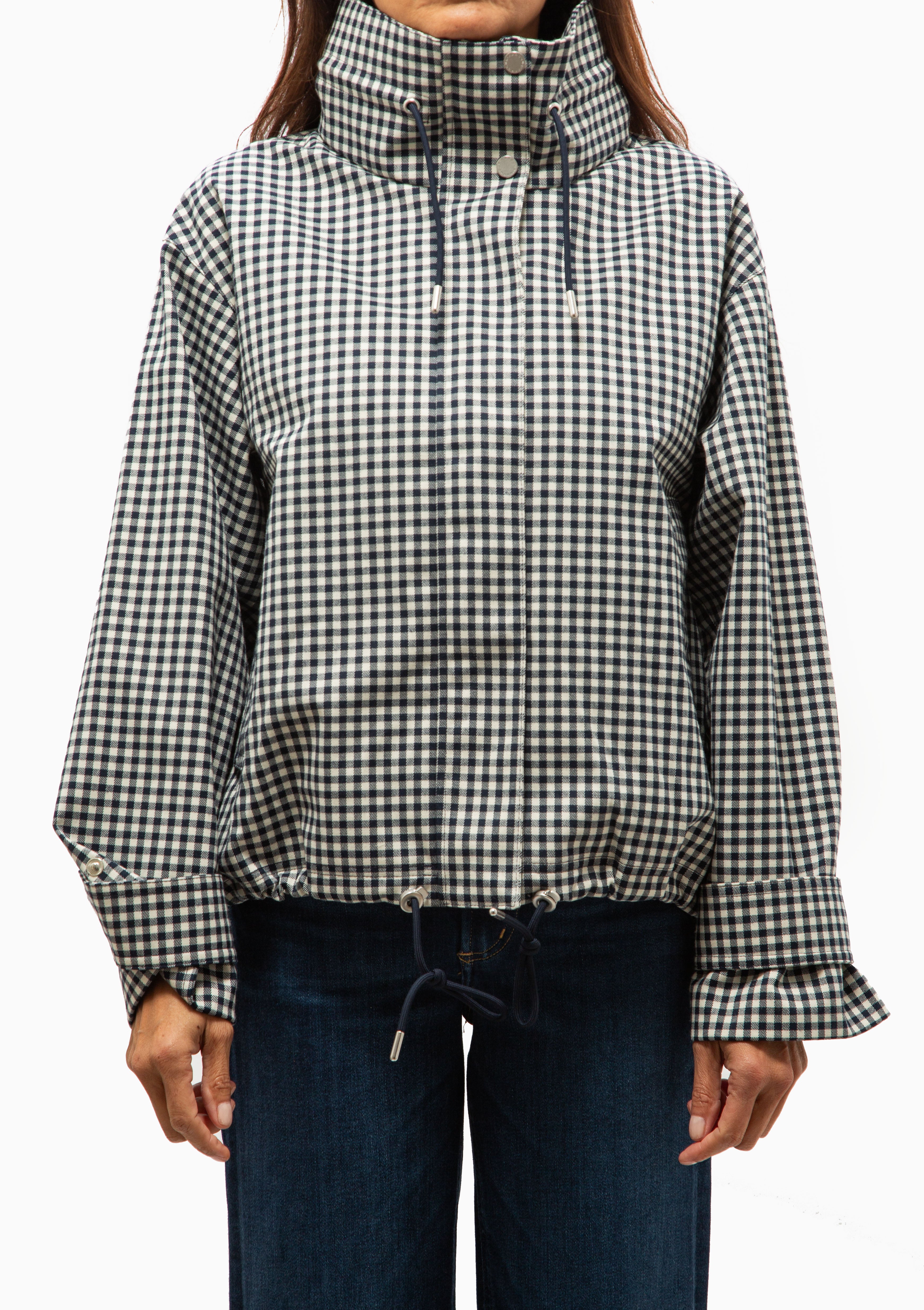 Bronwyn Check Showerproof Jacket | Navy Gingham