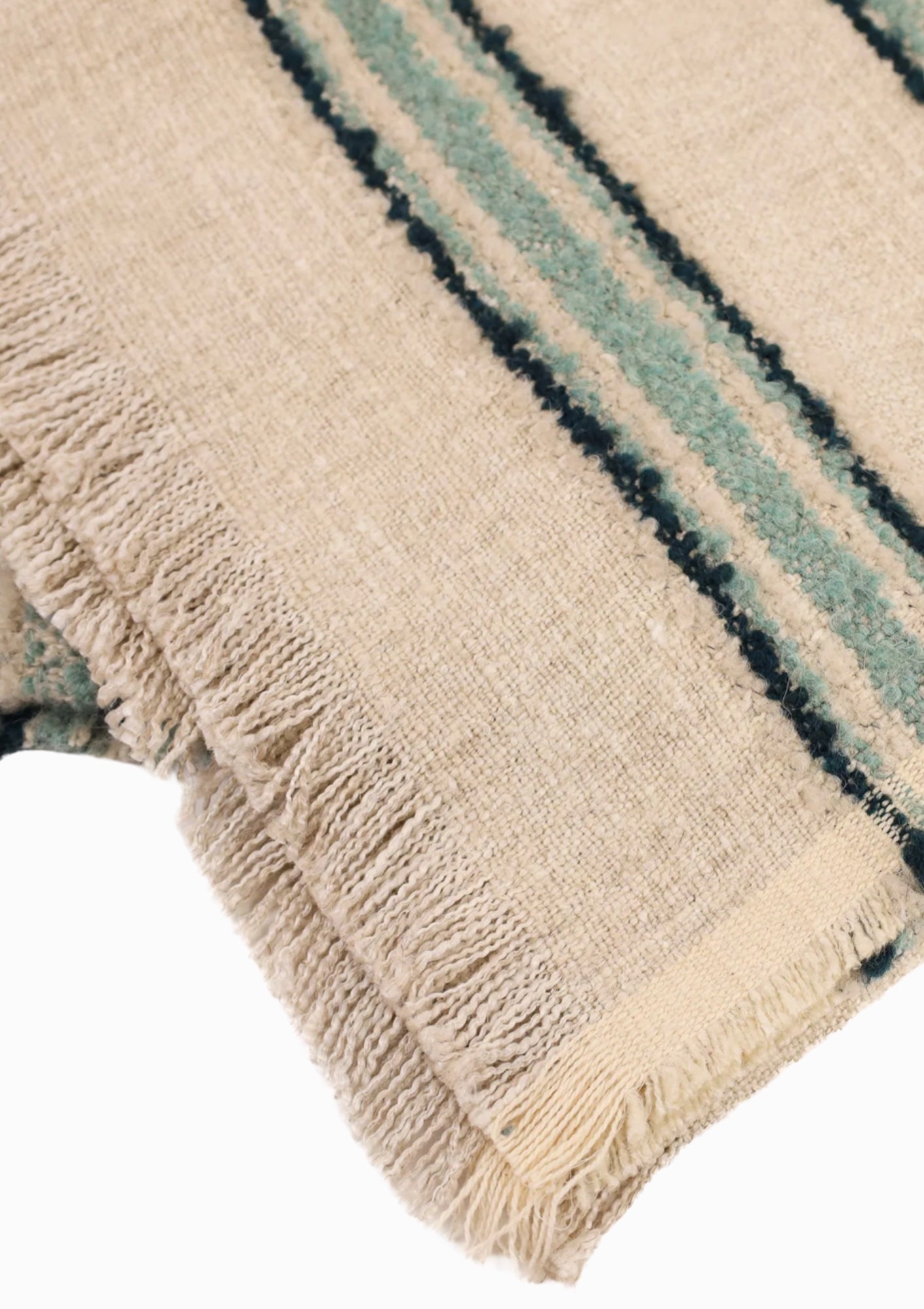 Becker Throw, Natural/Blue | 71" x 53"