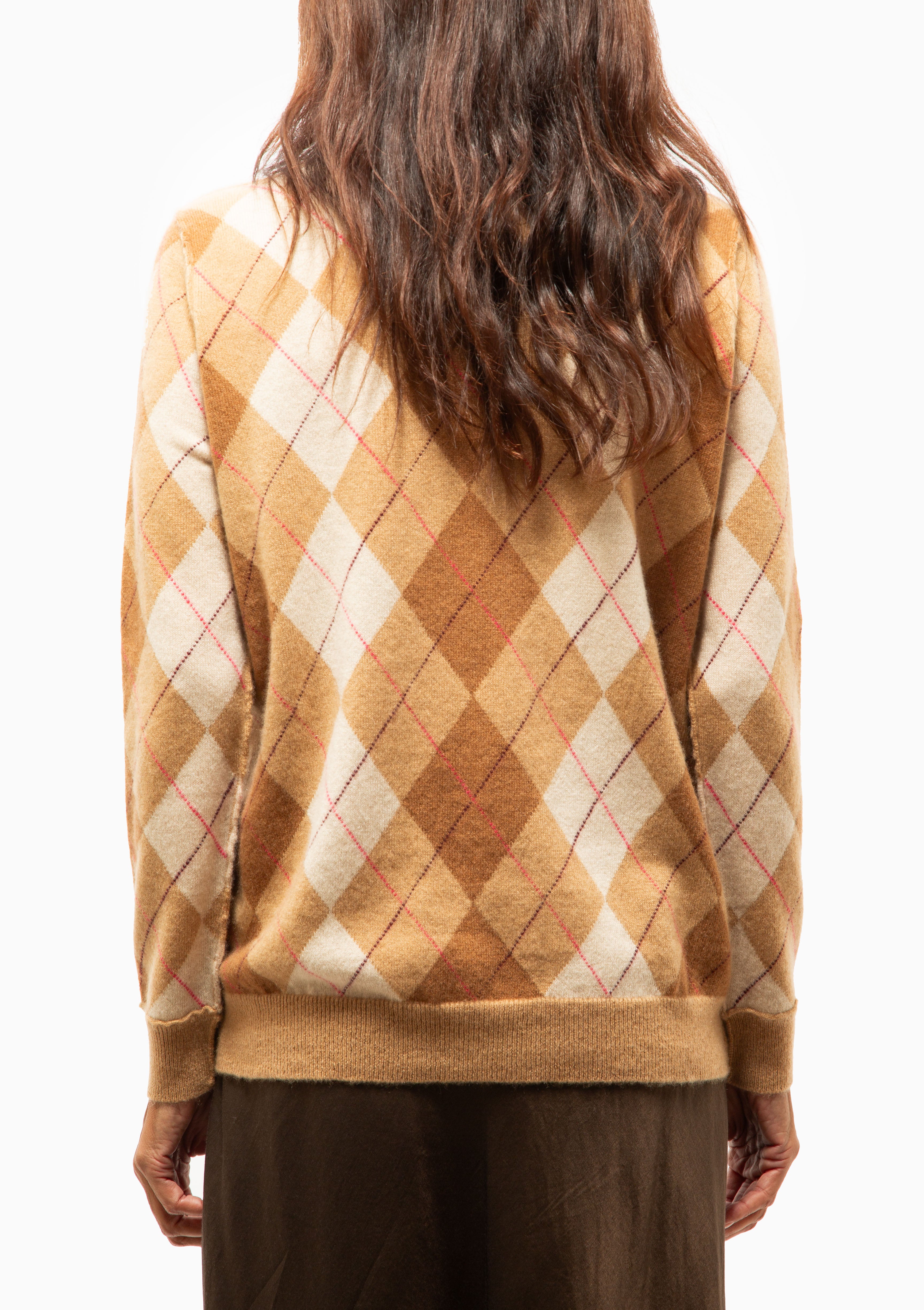 Argyle Cardigan | Camel