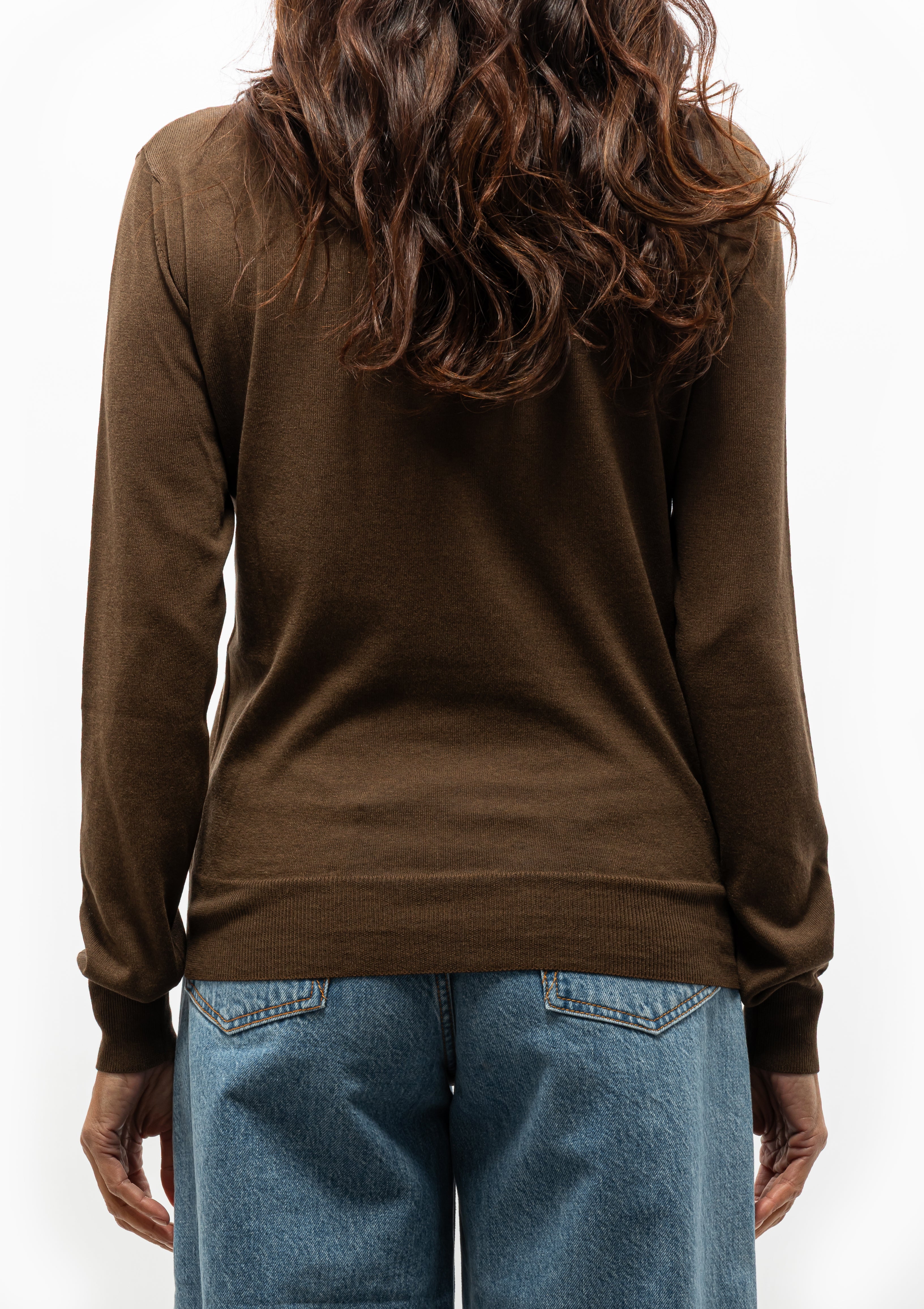 Blazé Milano Kotik Polo Sweater in coffee, available at Diani Boutique.